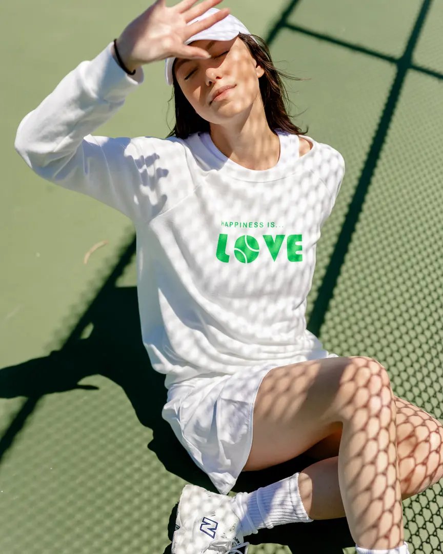 Women's Tennis Love Crew Sweatshirt, White by Tennis Collection