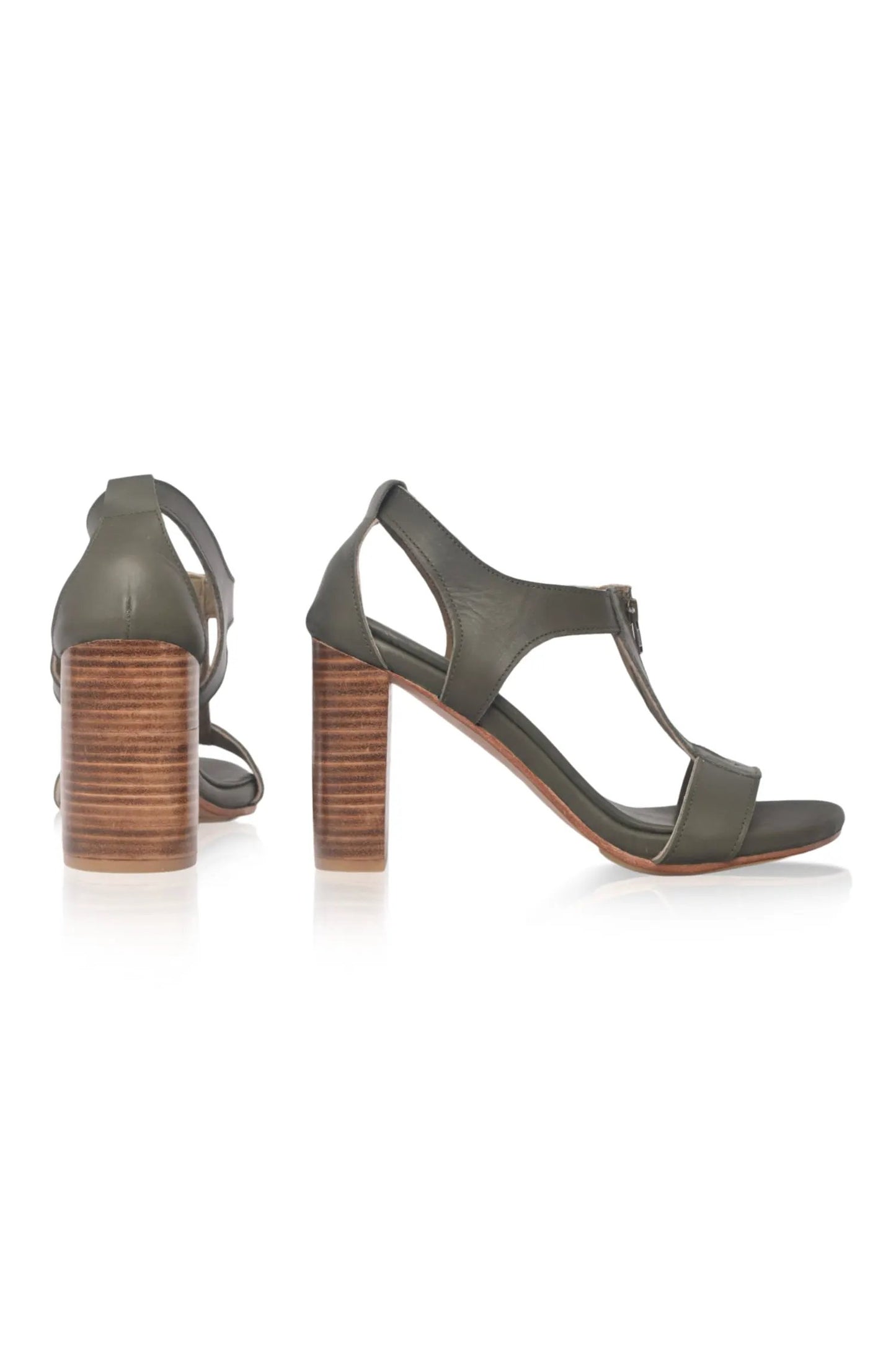 Makoa Block Heel Leather Sandals by ELF