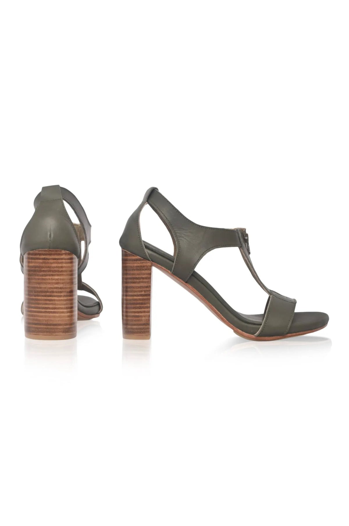 Makoa Block Heel Leather Sandals by ELF