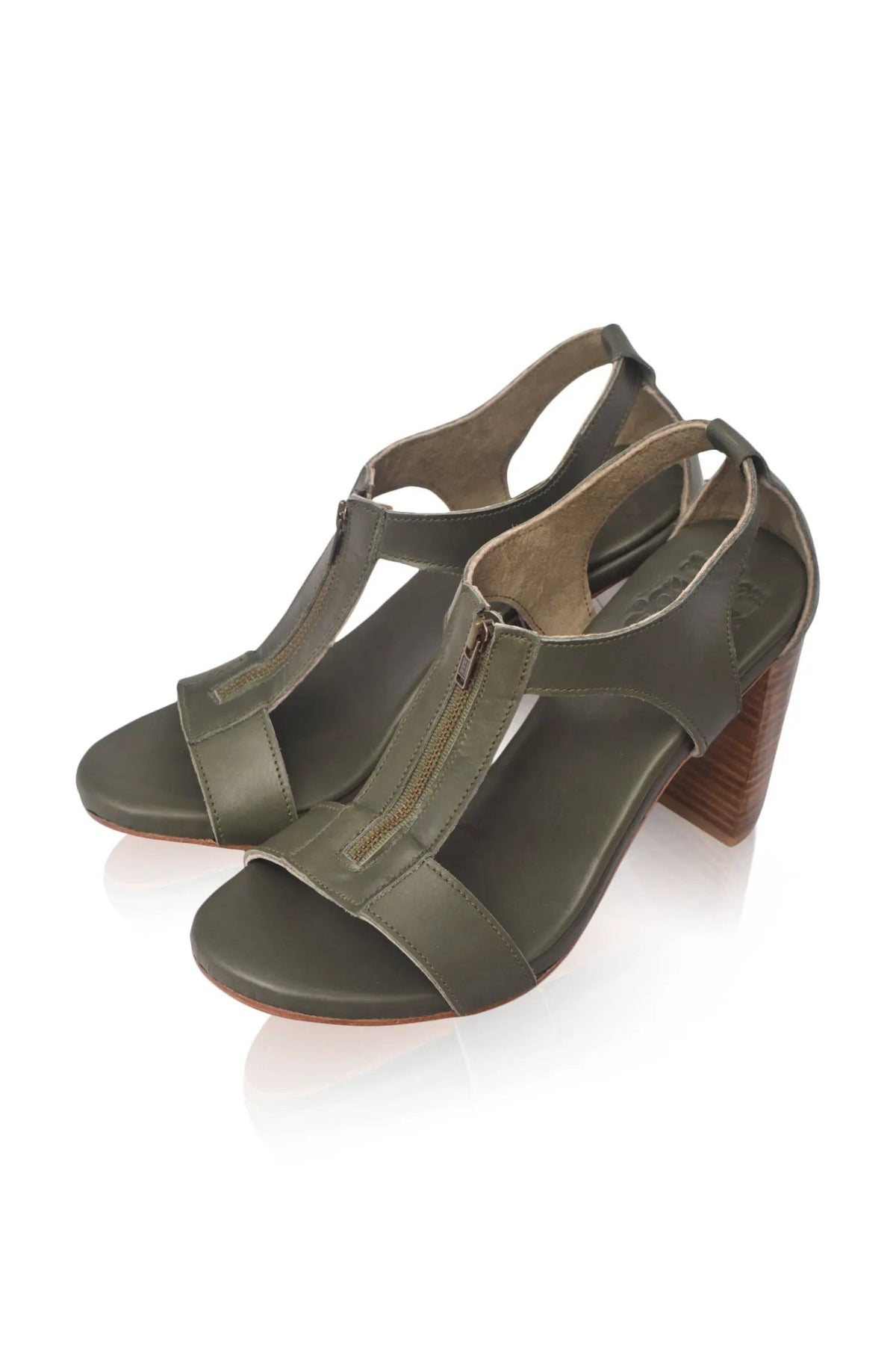 Makoa Block Heel Leather Sandals by ELF