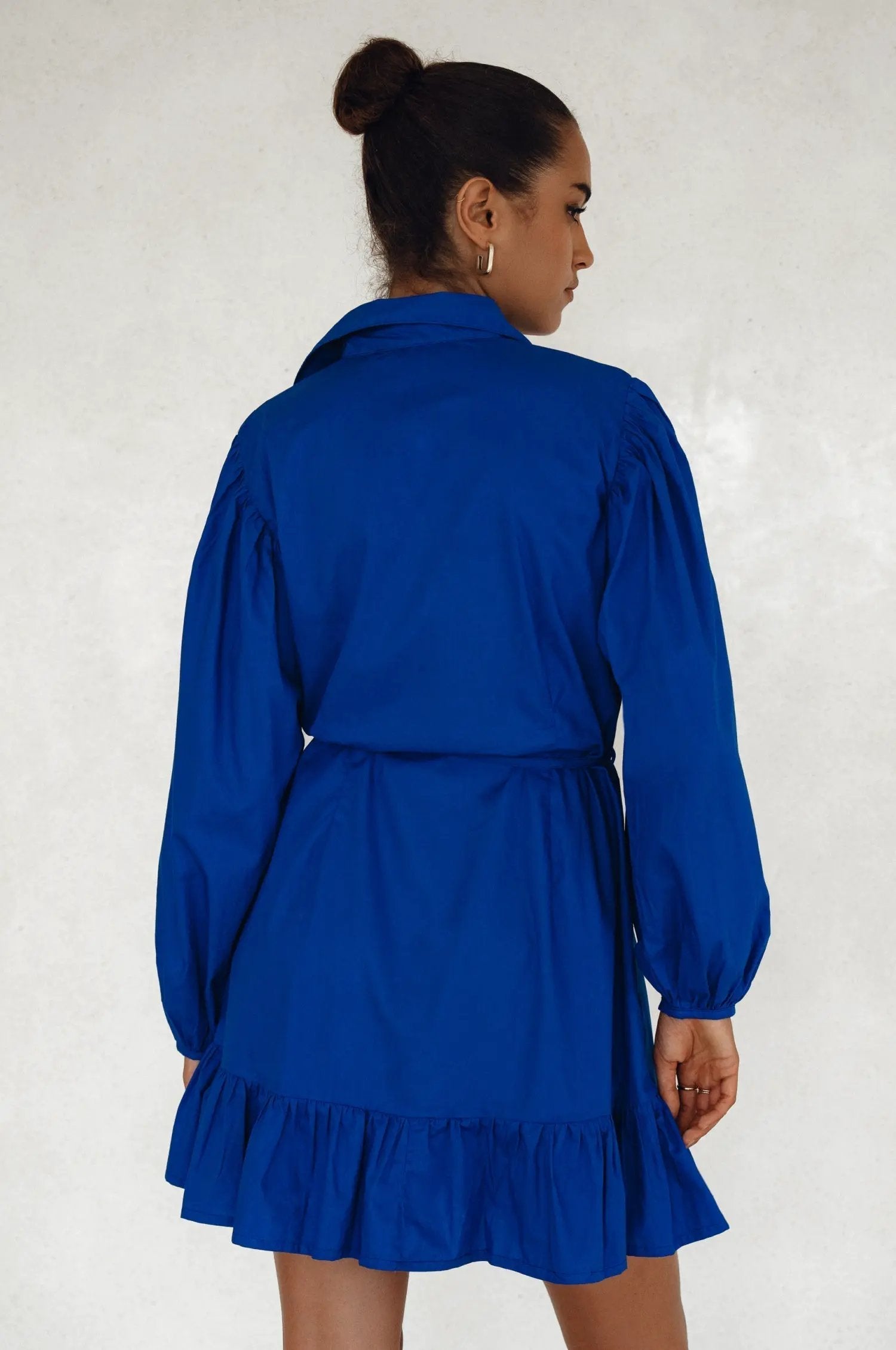 Malina Button Down Cotton Mini Dress (Sale) by ELF