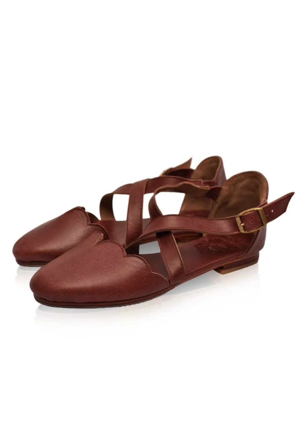 Mangrove Cross-Strap Leather Ballet Flats by ELF