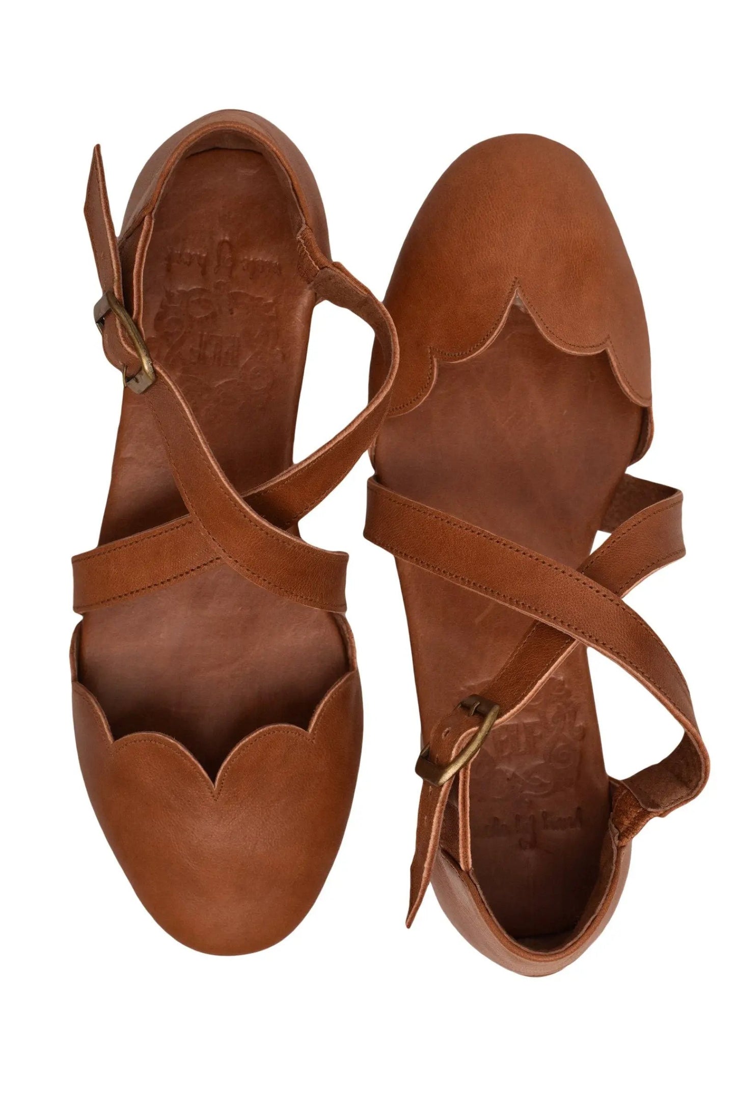 Mangrove Cross-Strap Leather Ballet Flats by ELF