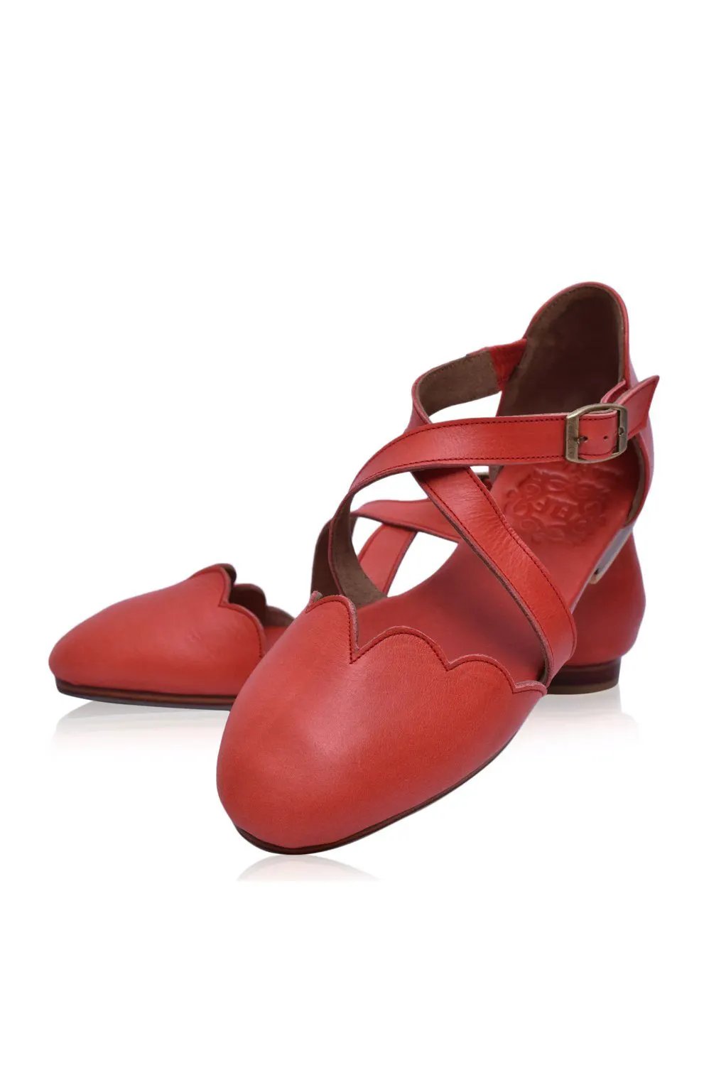 Mangrove Cross-Strap Leather Ballet Flats by ELF