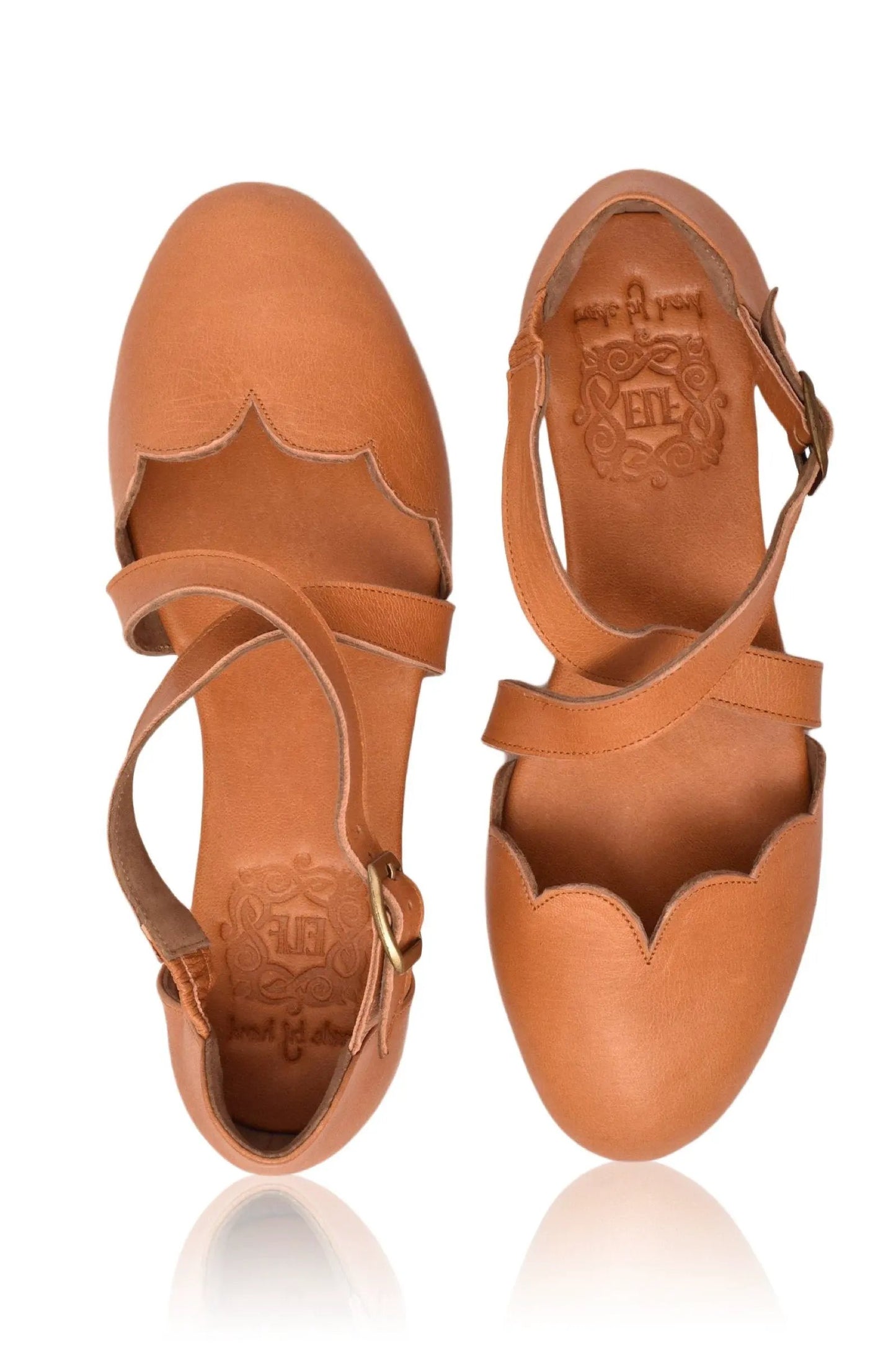 Mangrove Cross-Strap Leather Ballet Flats by ELF