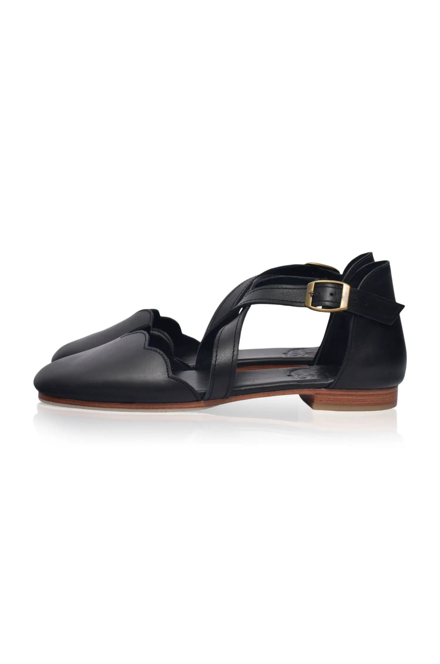 Mangrove Cross-Strap Leather Ballet Flats by ELF