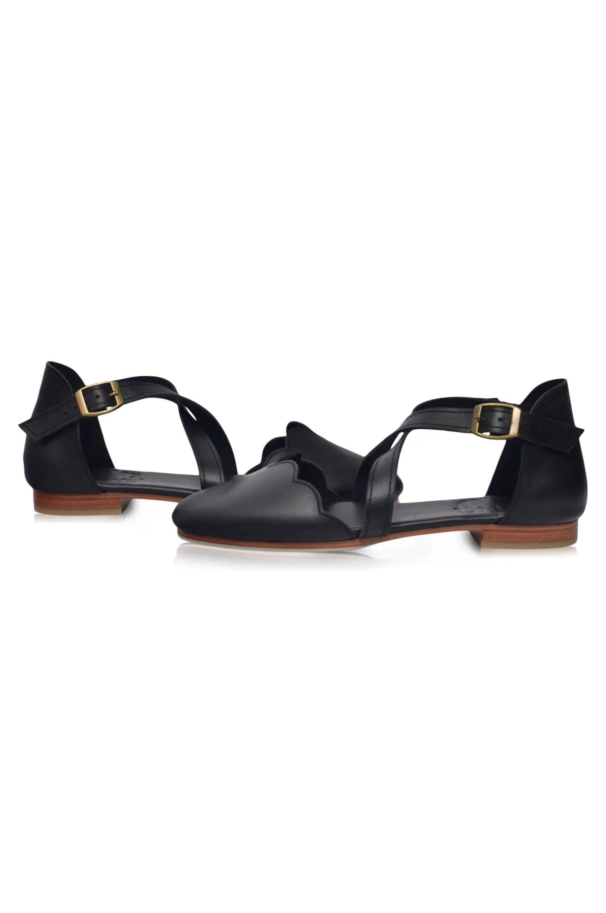 Mangrove Cross-Strap Leather Ballet Flats by ELF
