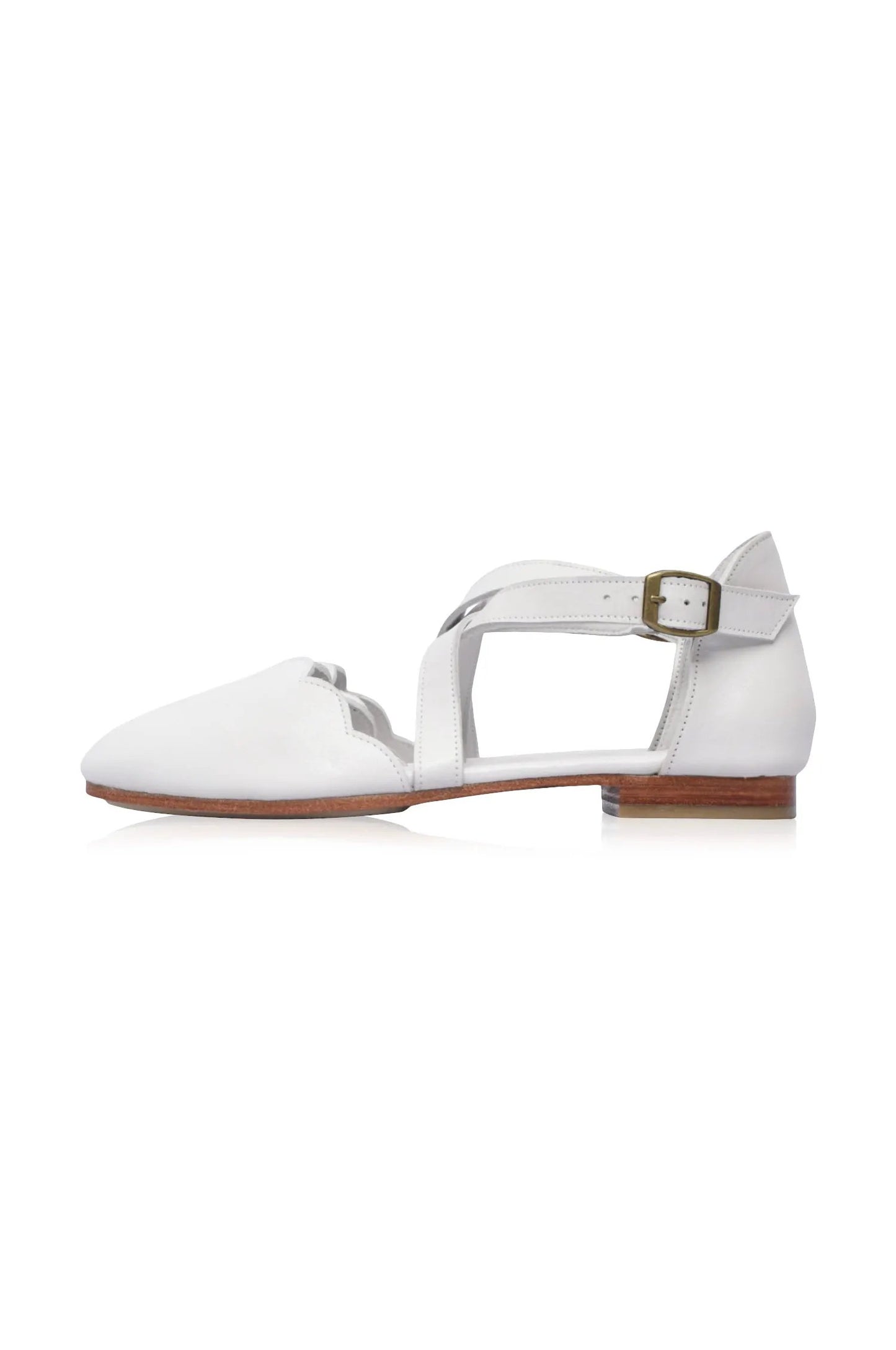 Mangrove Cross-Strap Leather Ballet Flats by ELF