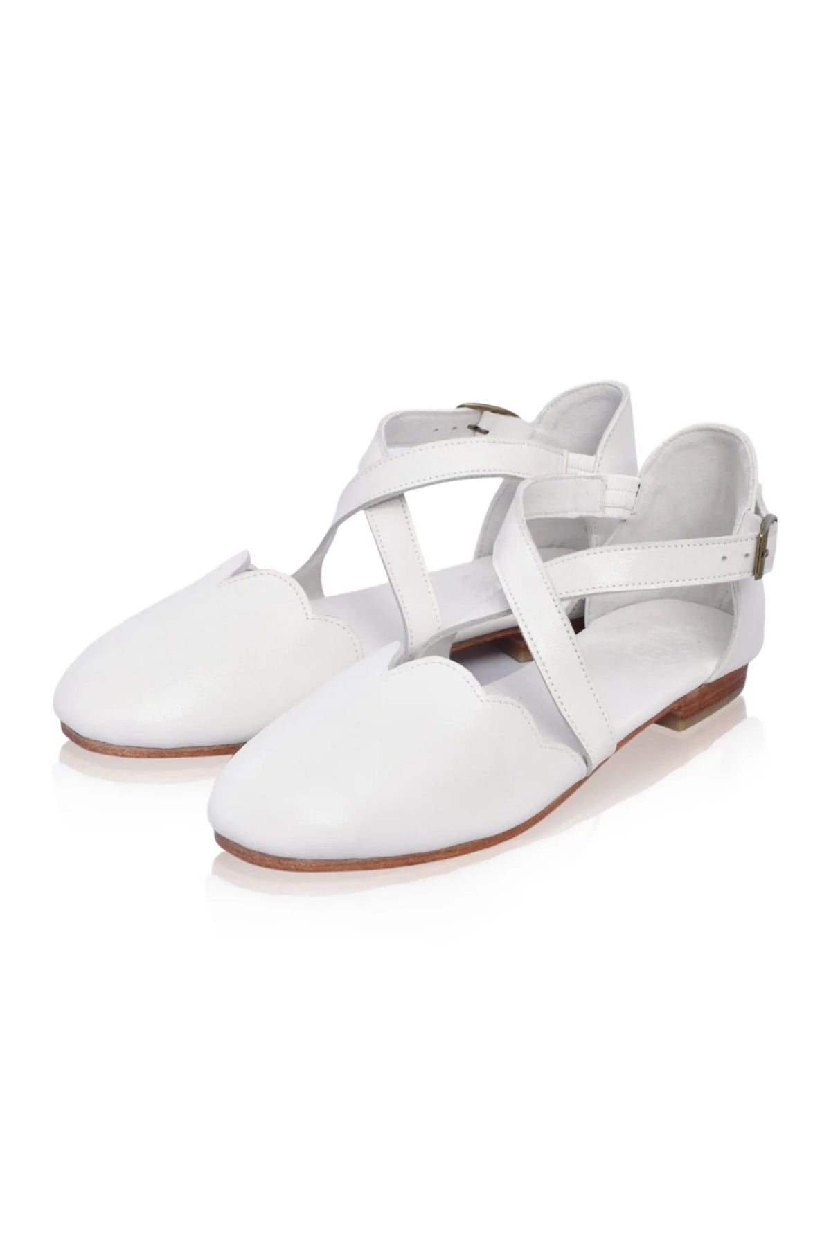 Mangrove Cross-Strap Leather Ballet Flats by ELF