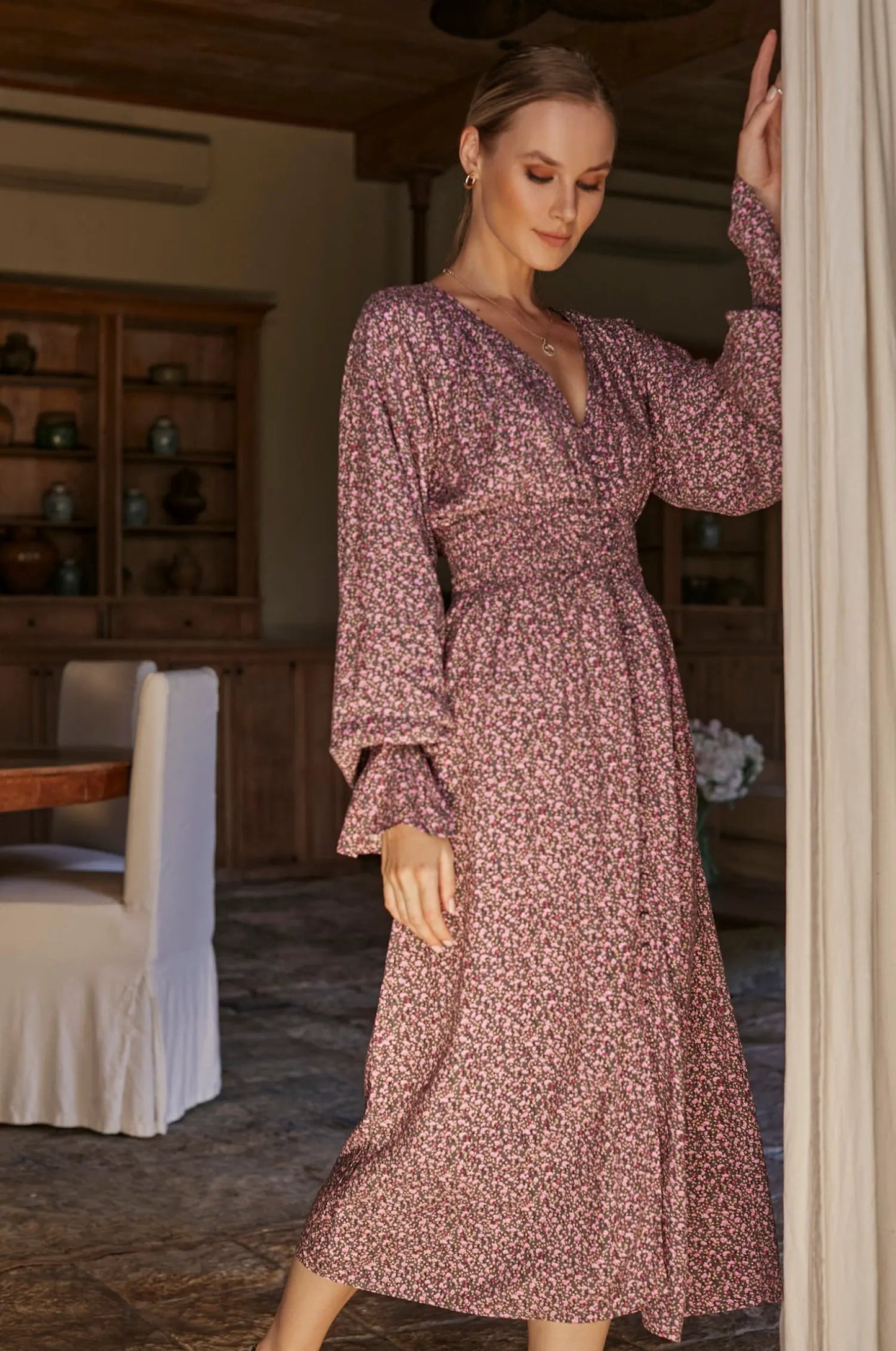 Maria Luisa Button Down Midi Dress (Sale) by ELF