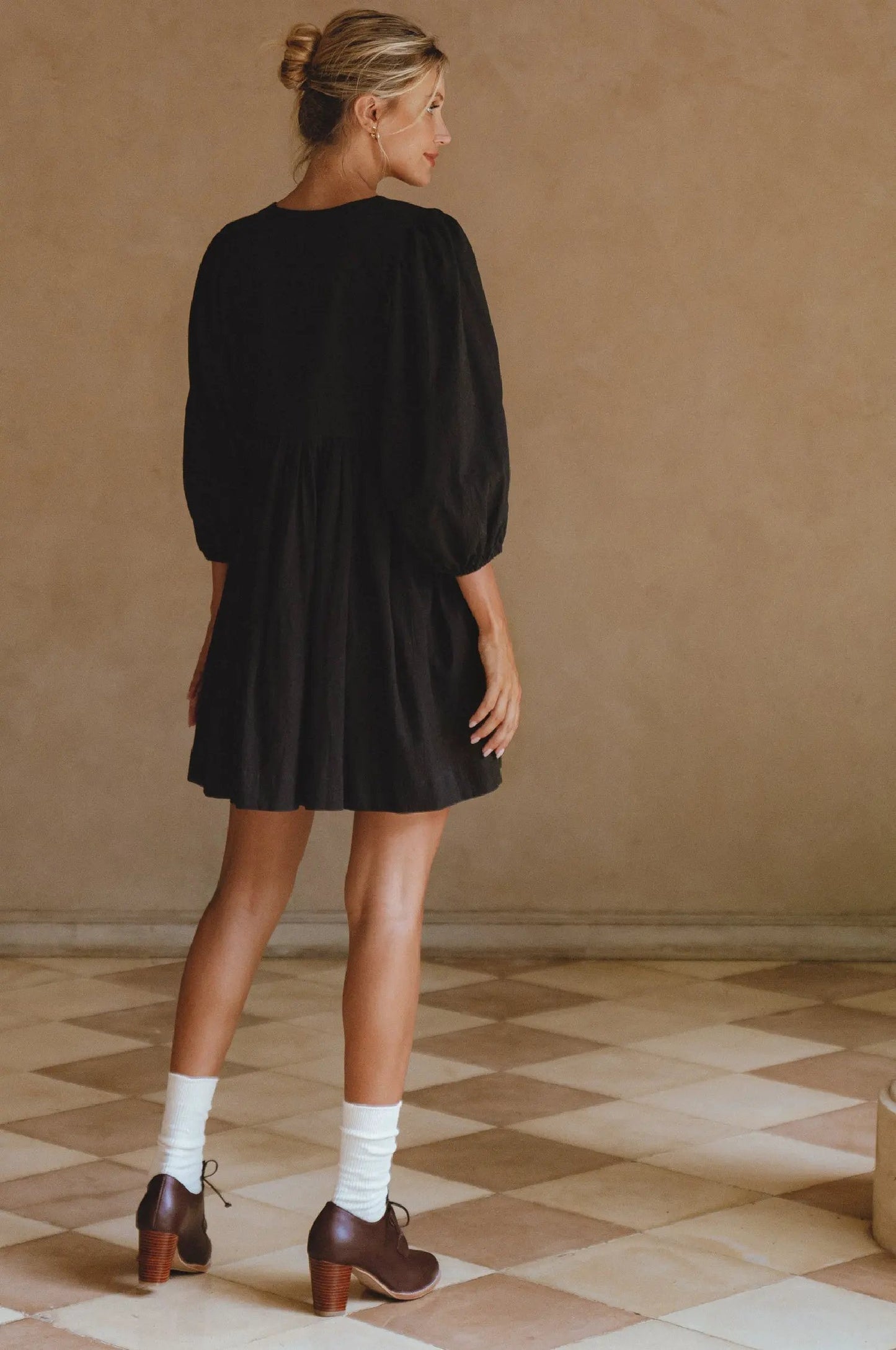 Maribelle Babydoll Linen Mini Dress by ELF