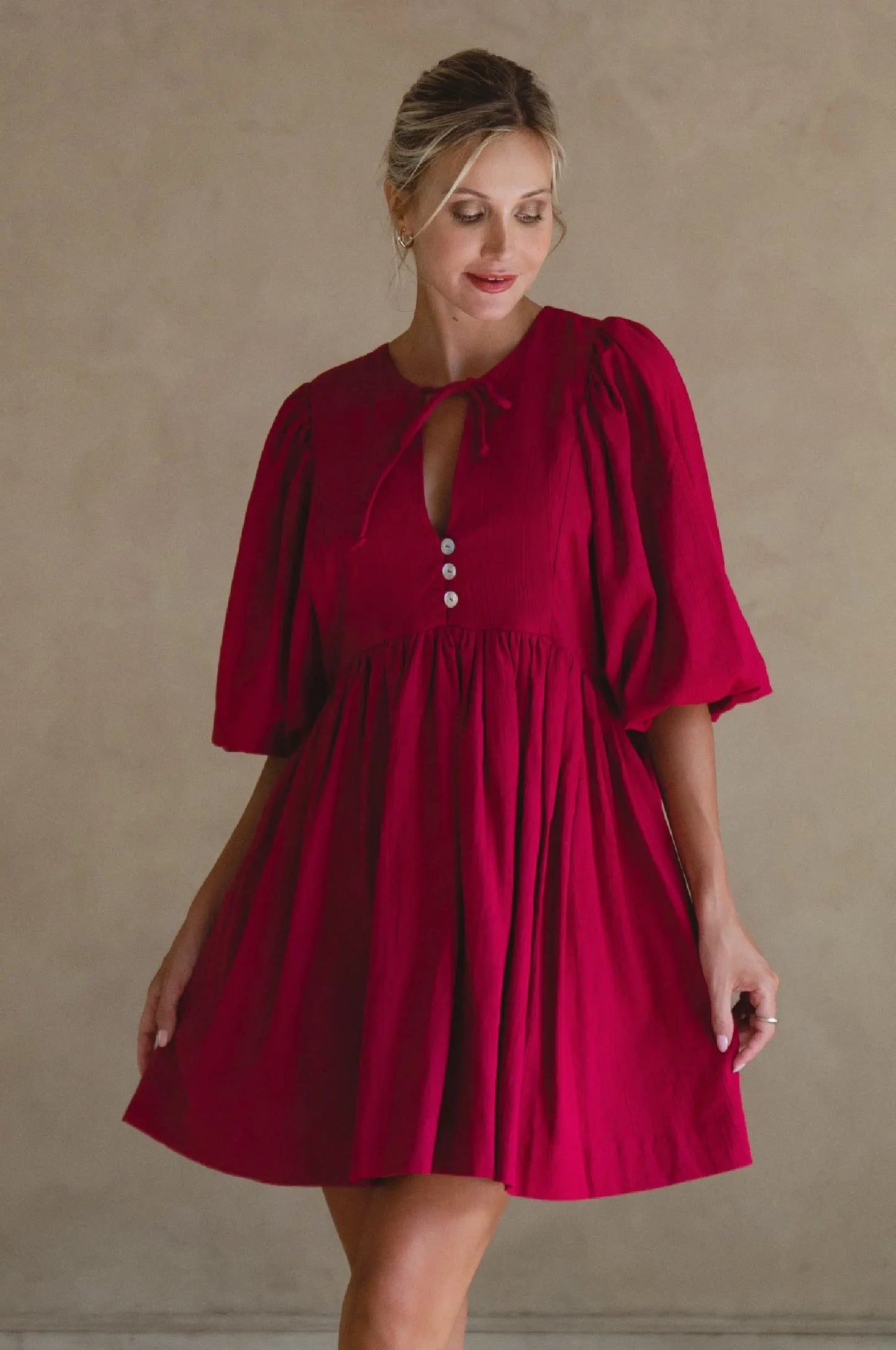 Maribelle Babydoll Linen Mini Dress by ELF