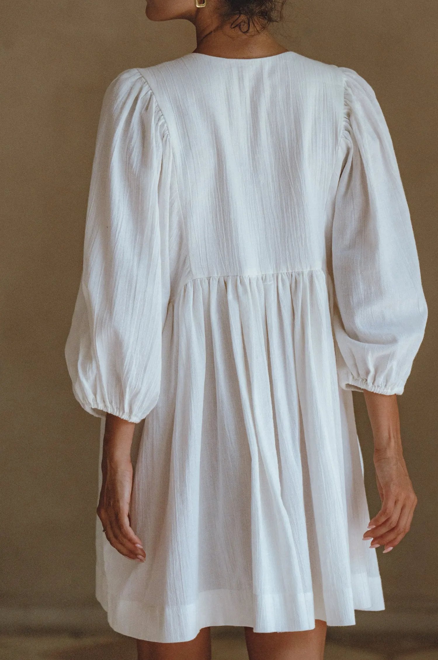 Maribelle Babydoll Linen Mini Dress by ELF