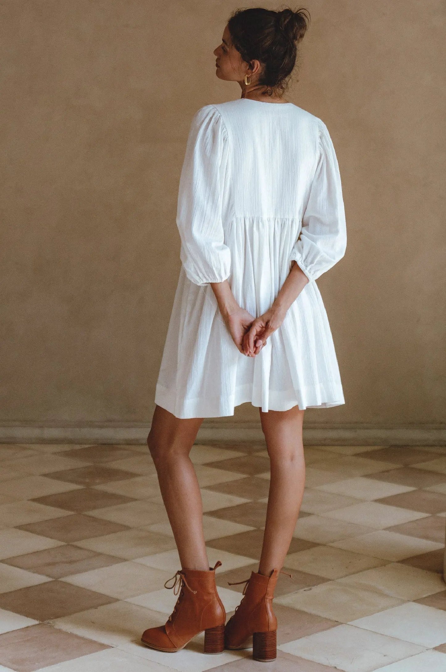 Maribelle Babydoll Linen Mini Dress by ELF