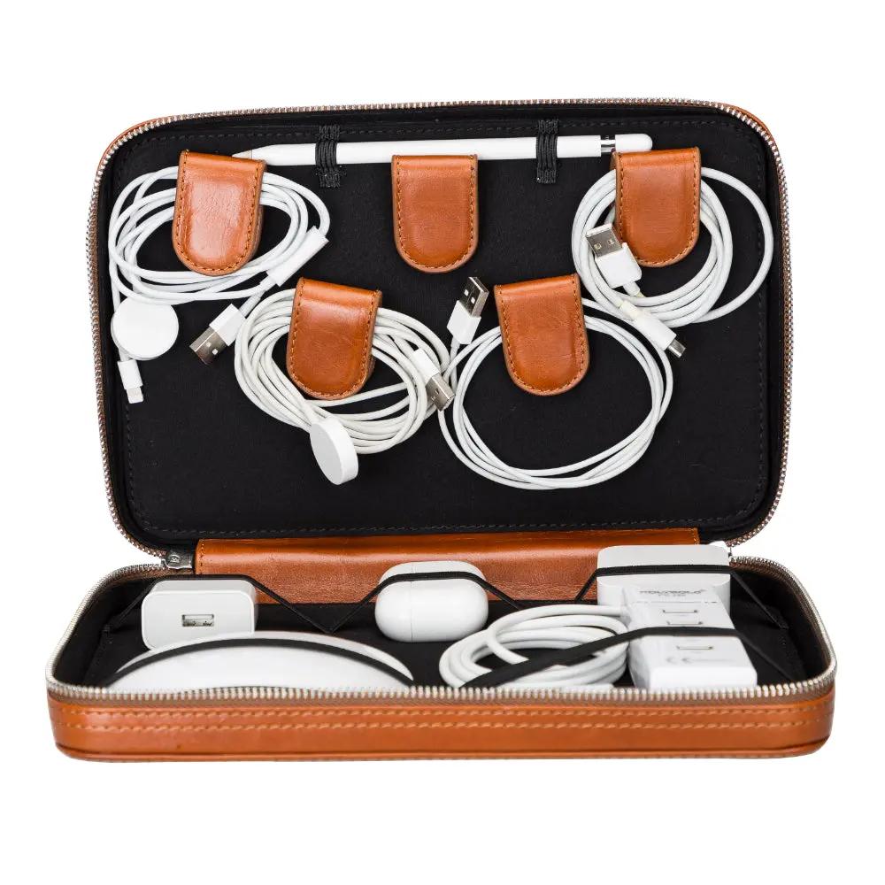 Leather Travel Cable Organizer by TORONATA