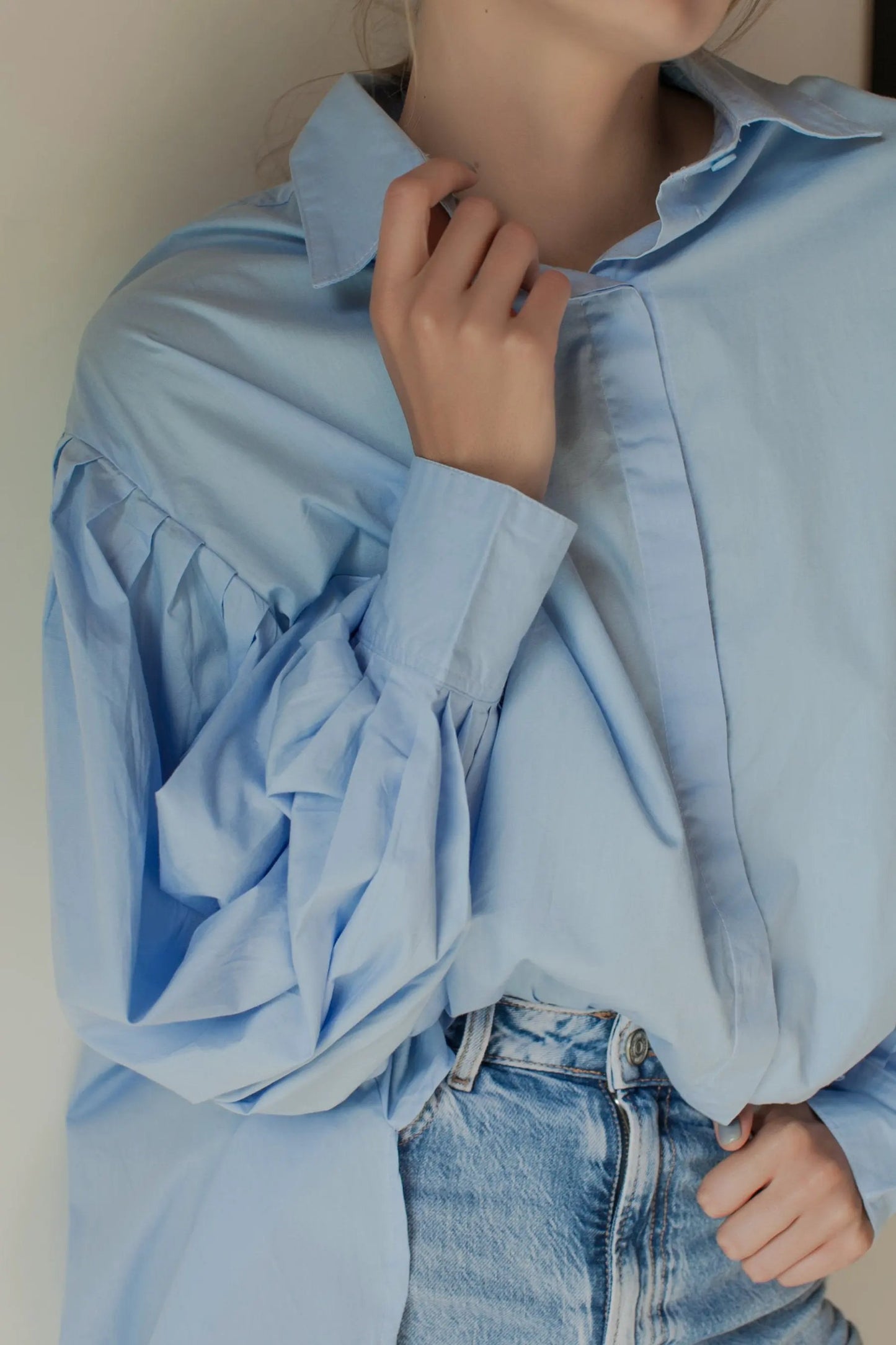 Merci Balloon Sleeve Oversized Shirt (Sale) by ELF