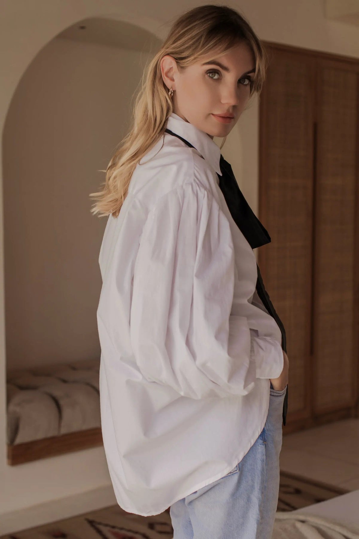 Merci Balloon Sleeve Oversized Shirt (Sale) by ELF