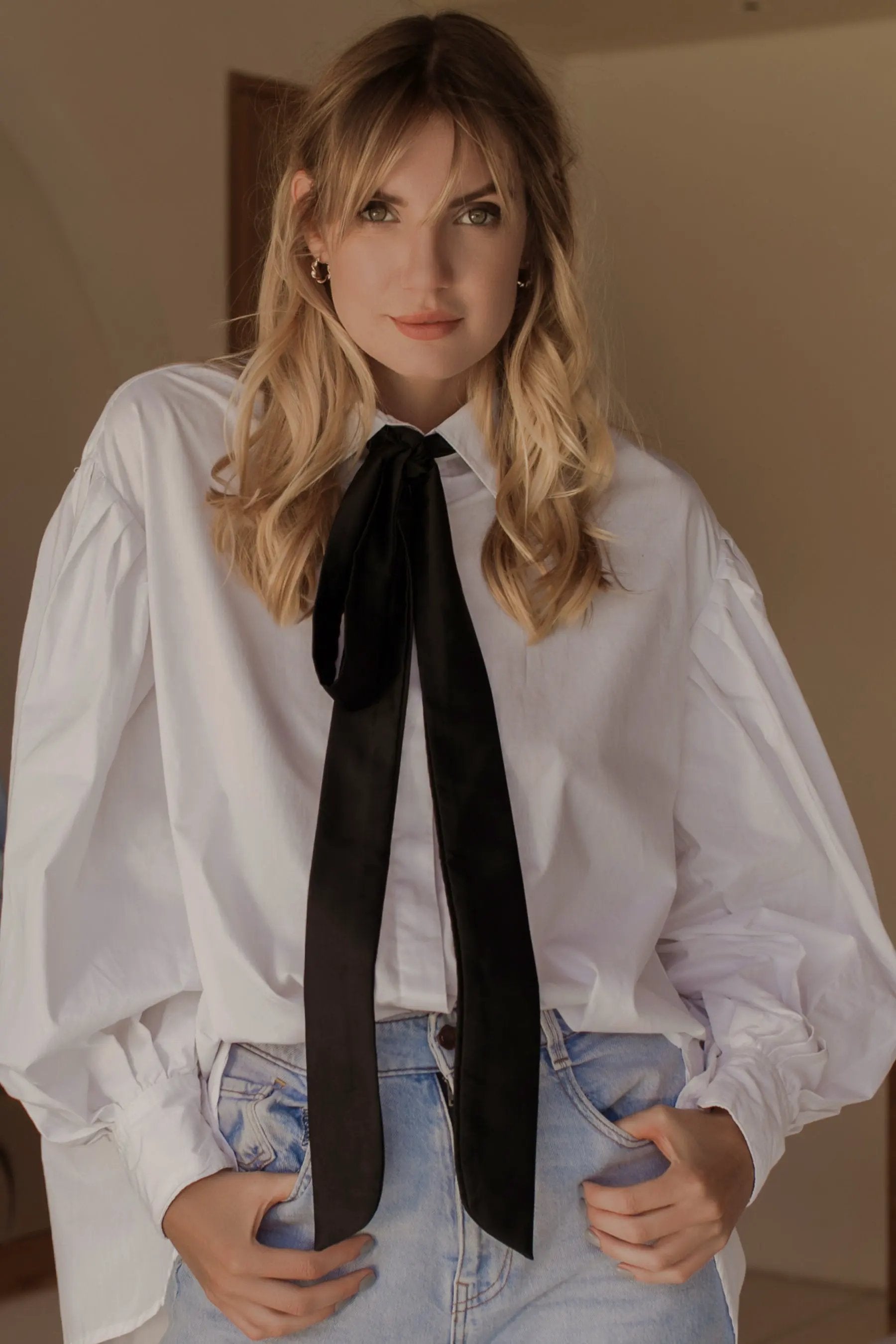 Merci Balloon Sleeve Oversized Shirt (Sale) by ELF