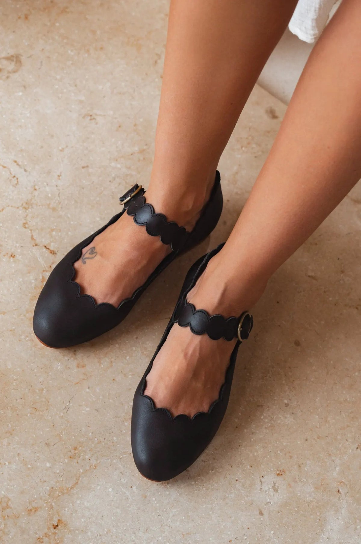 Mia Rosa Scalloped Mary Jane Flats by ELF