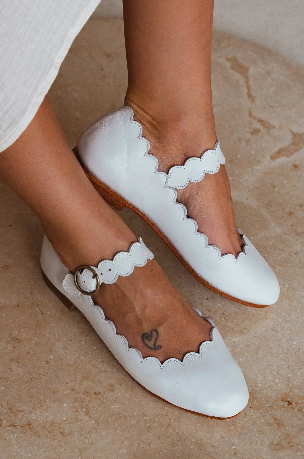 Mia Rosa Scalloped Mary Jane Flats by ELF