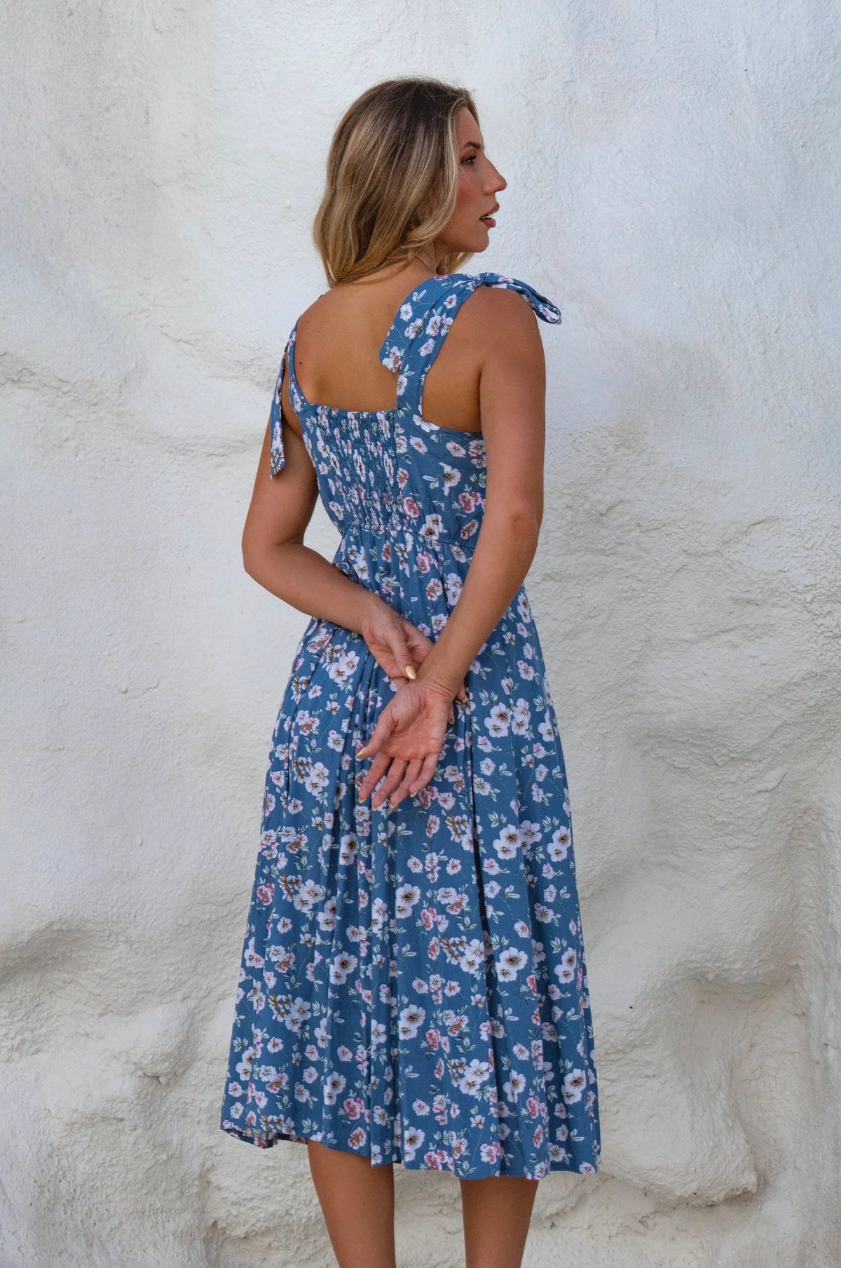 Mia Vita Button Down Dress With Ties by ELF
