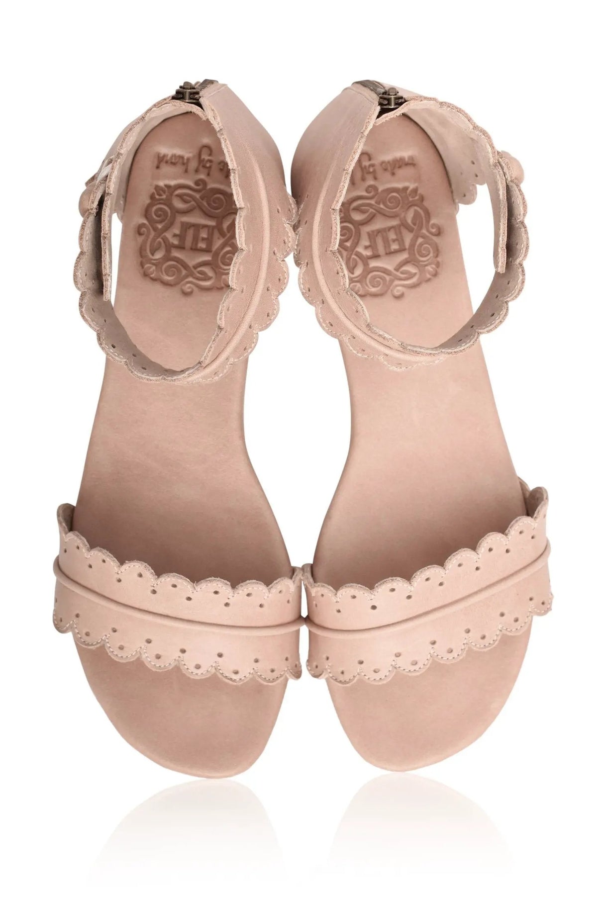 Midsummer Scalloped Leather Sandals by ELF