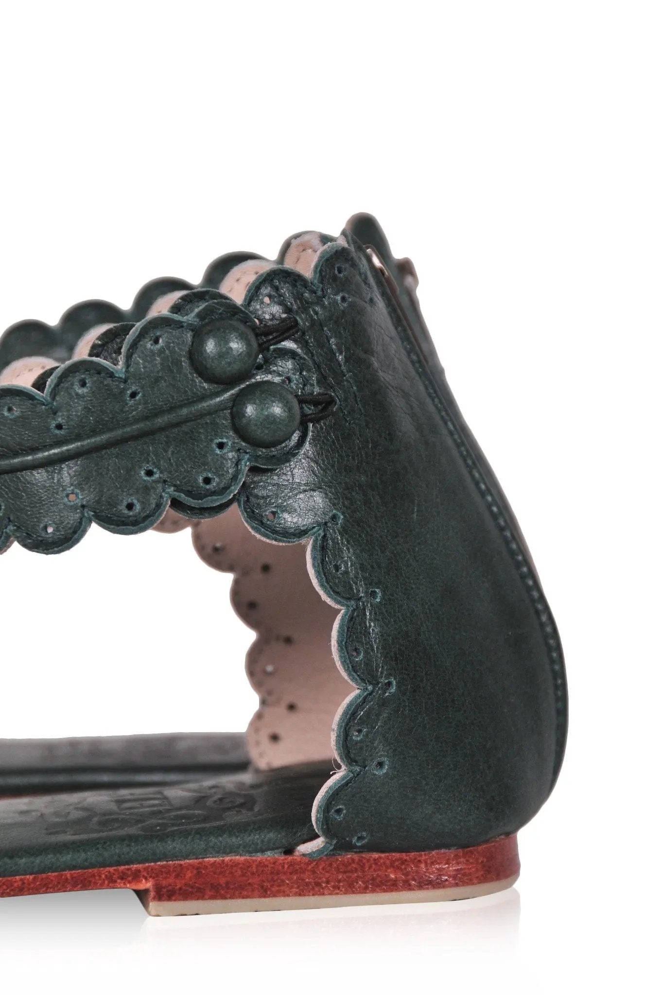 Midsummer Scalloped Leather Sandals by ELF
