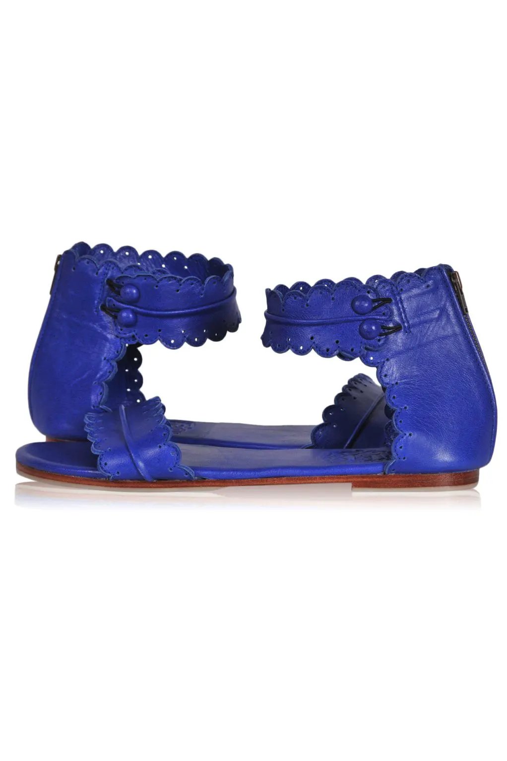 Midsummer Scalloped Leather Sandals by ELF