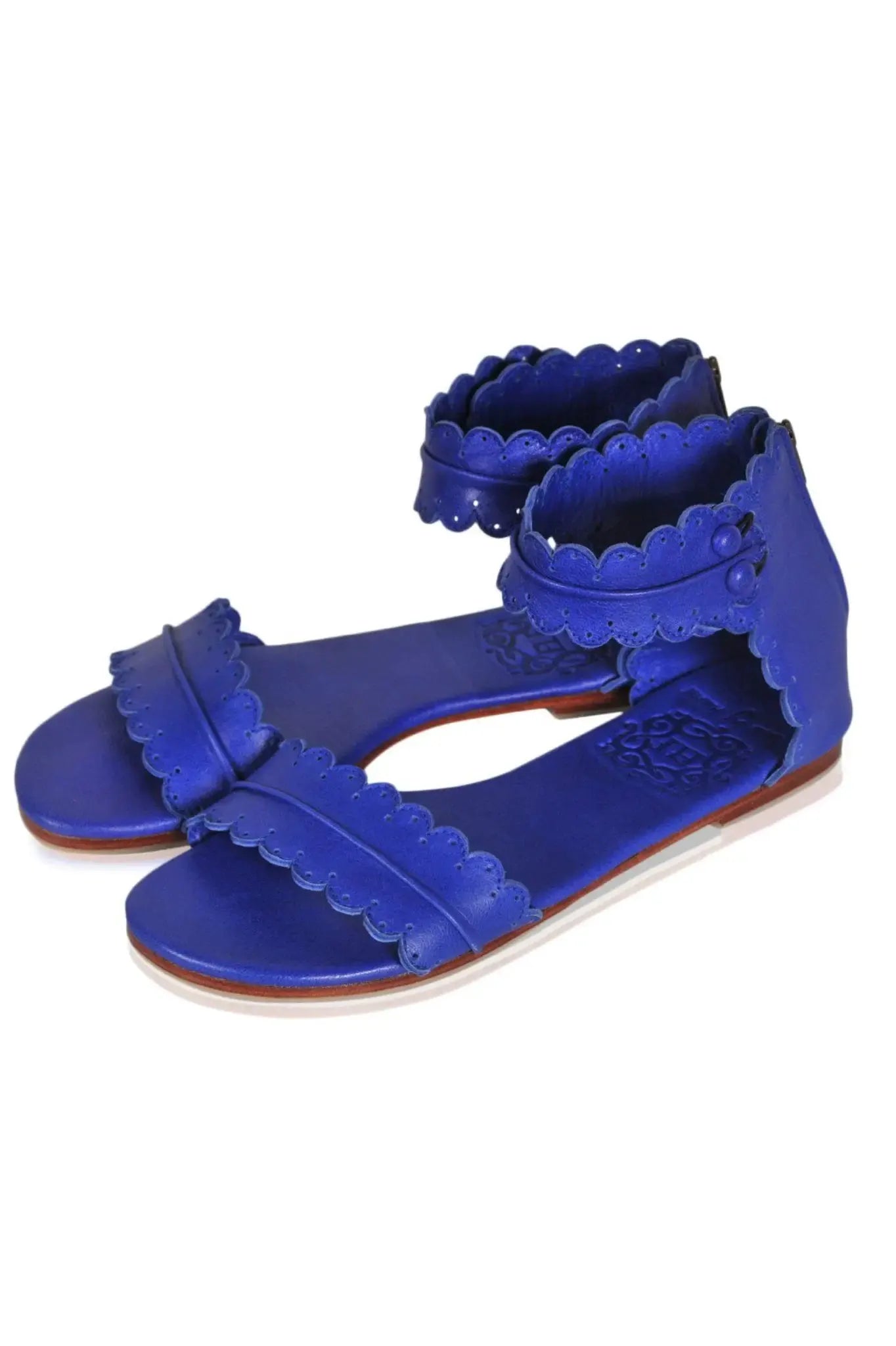 Midsummer Scalloped Leather Sandals by ELF