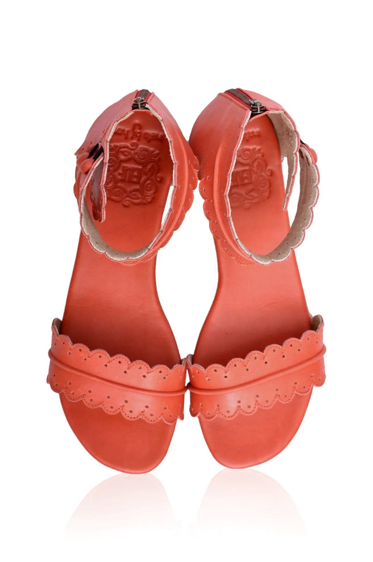 Midsummer Scalloped Leather Sandals by ELF
