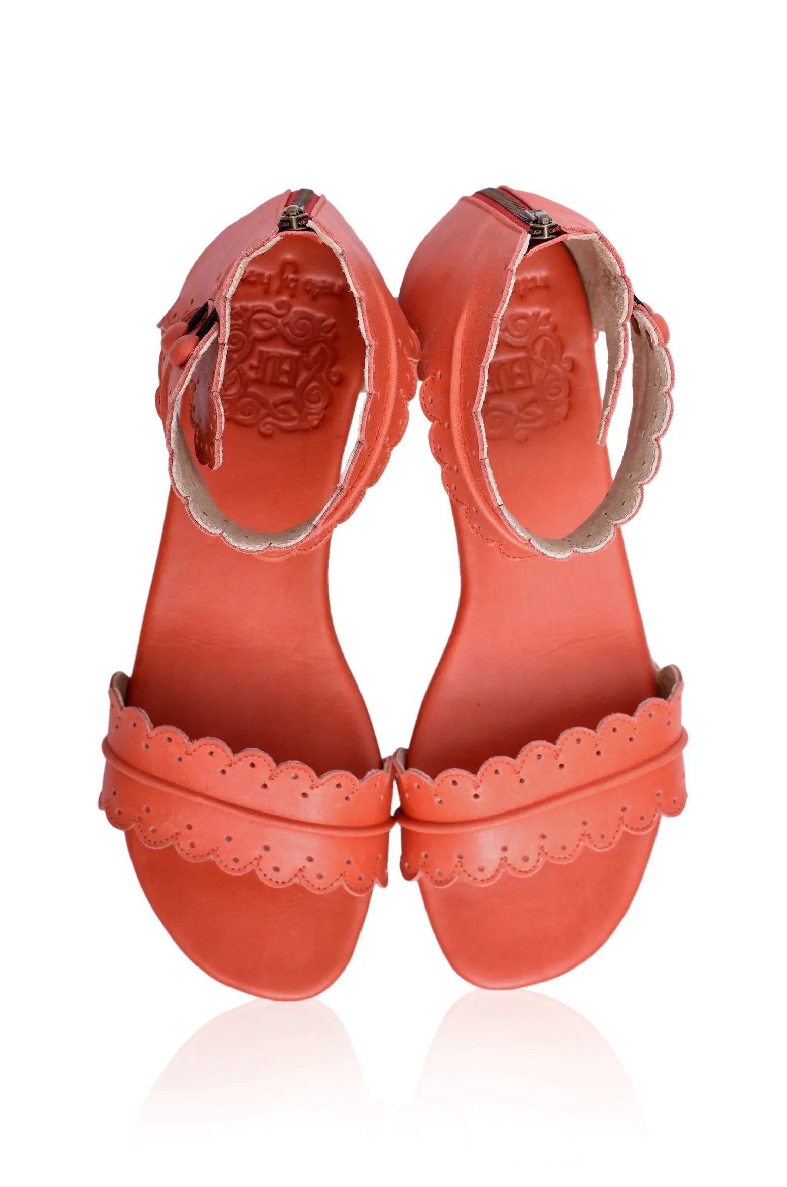 Midsummer Scalloped Leather Sandals by ELF