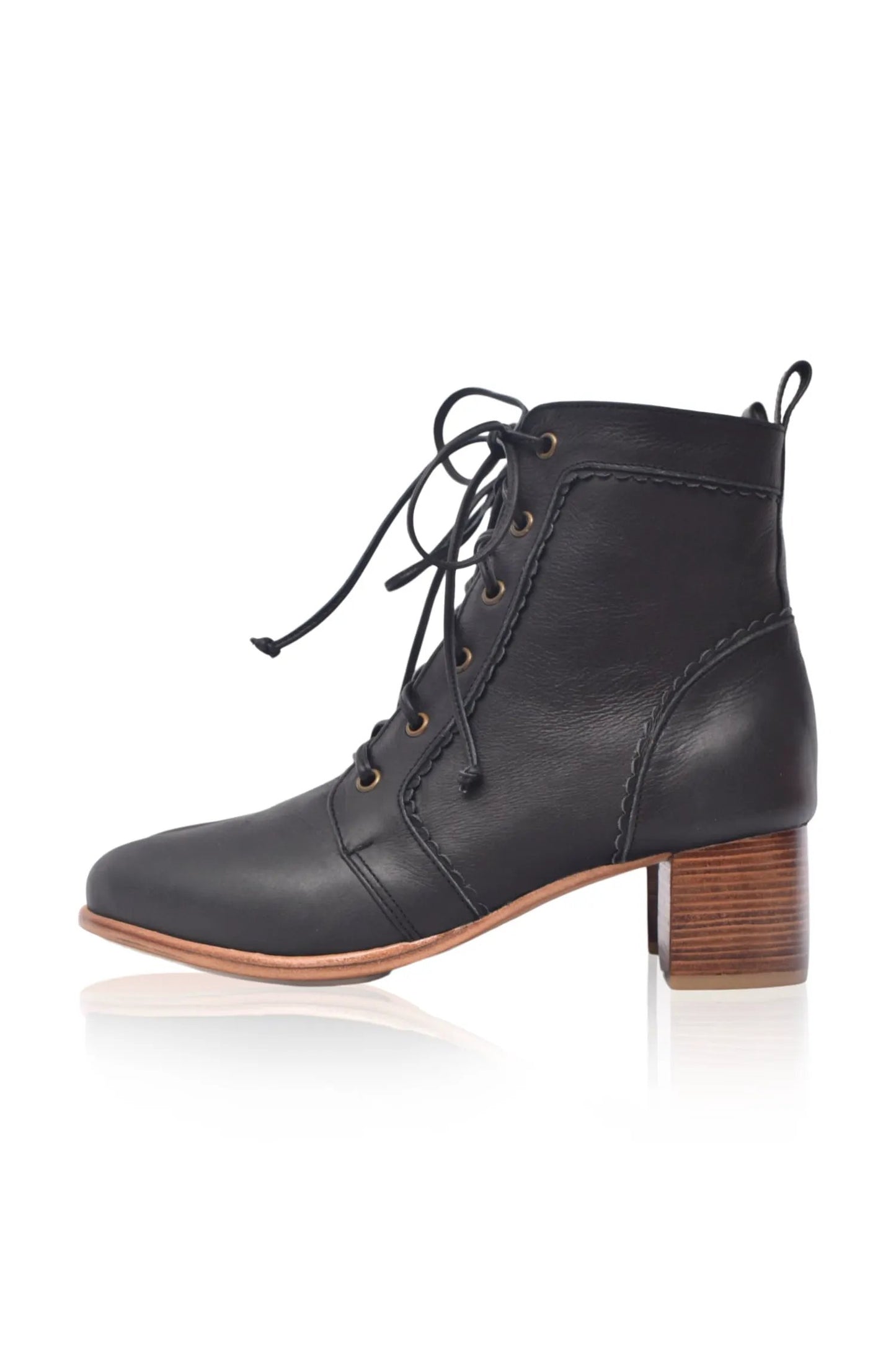 Mon Reve Lace-Up Leather Ankle Booties by ELF