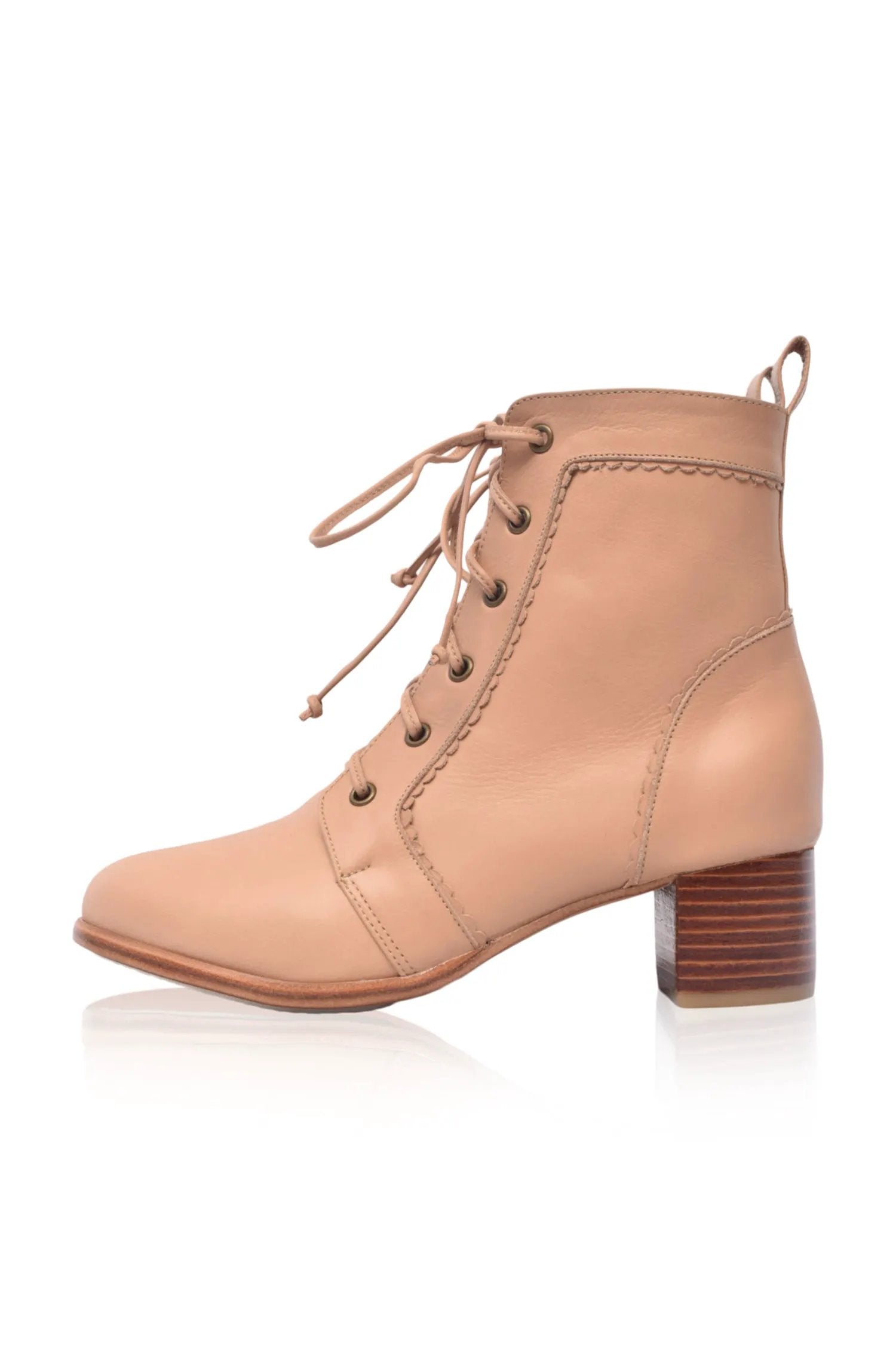 Mon Reve Lace-Up Leather Ankle Booties by ELF