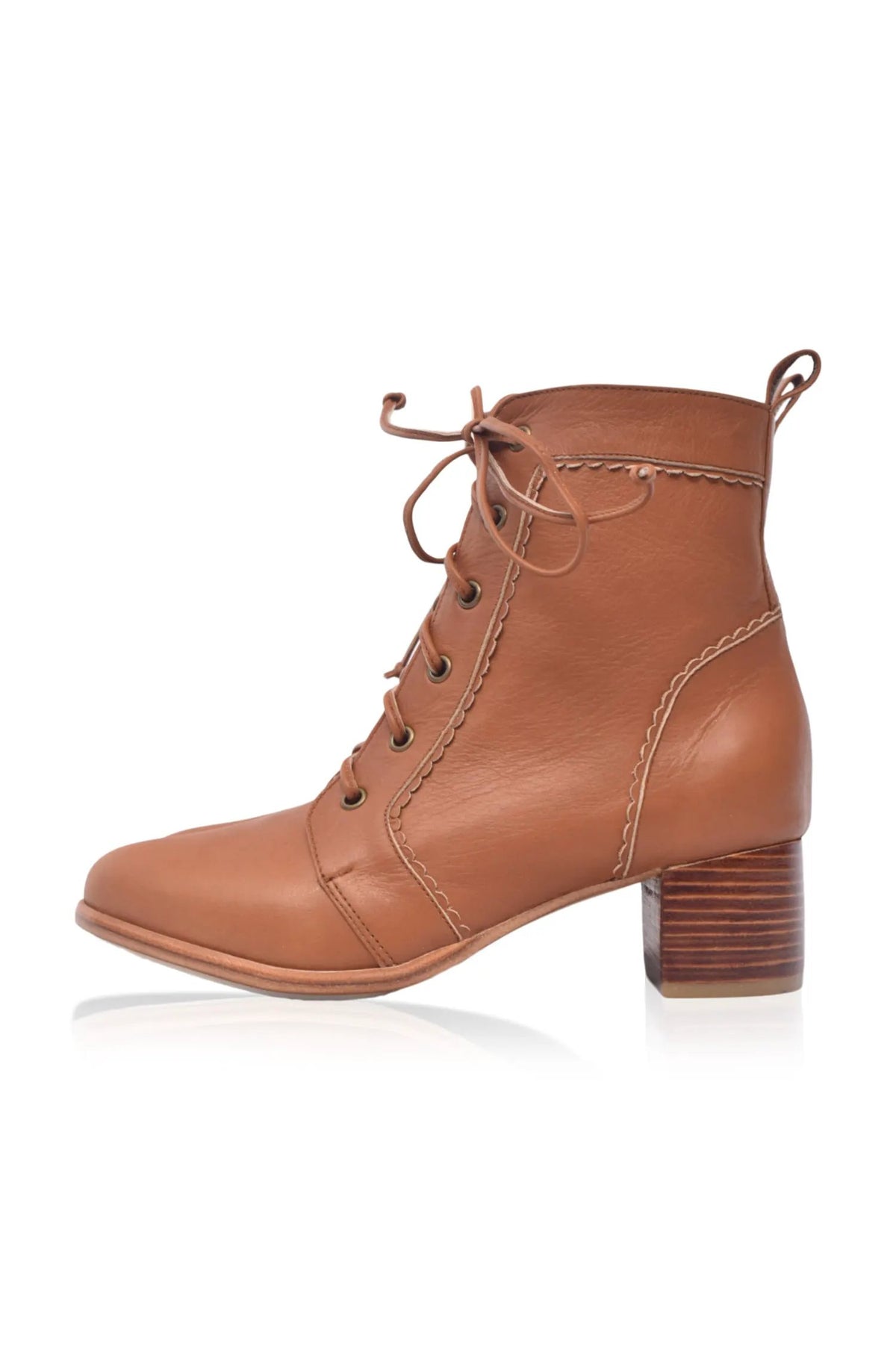 Mon Reve Lace-Up Leather Ankle Booties by ELF