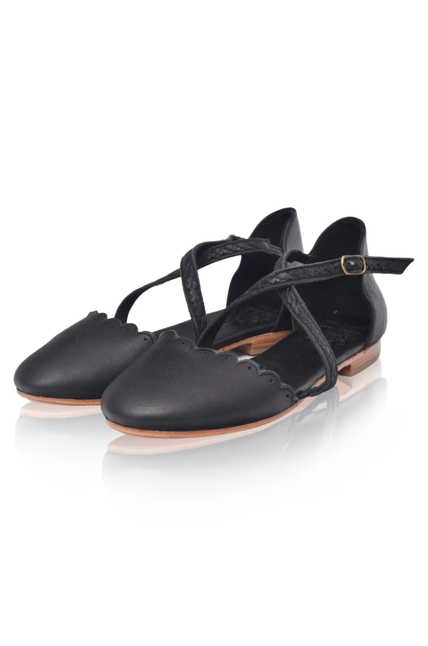 Montana Criss-Cross Leather Flats by ELF