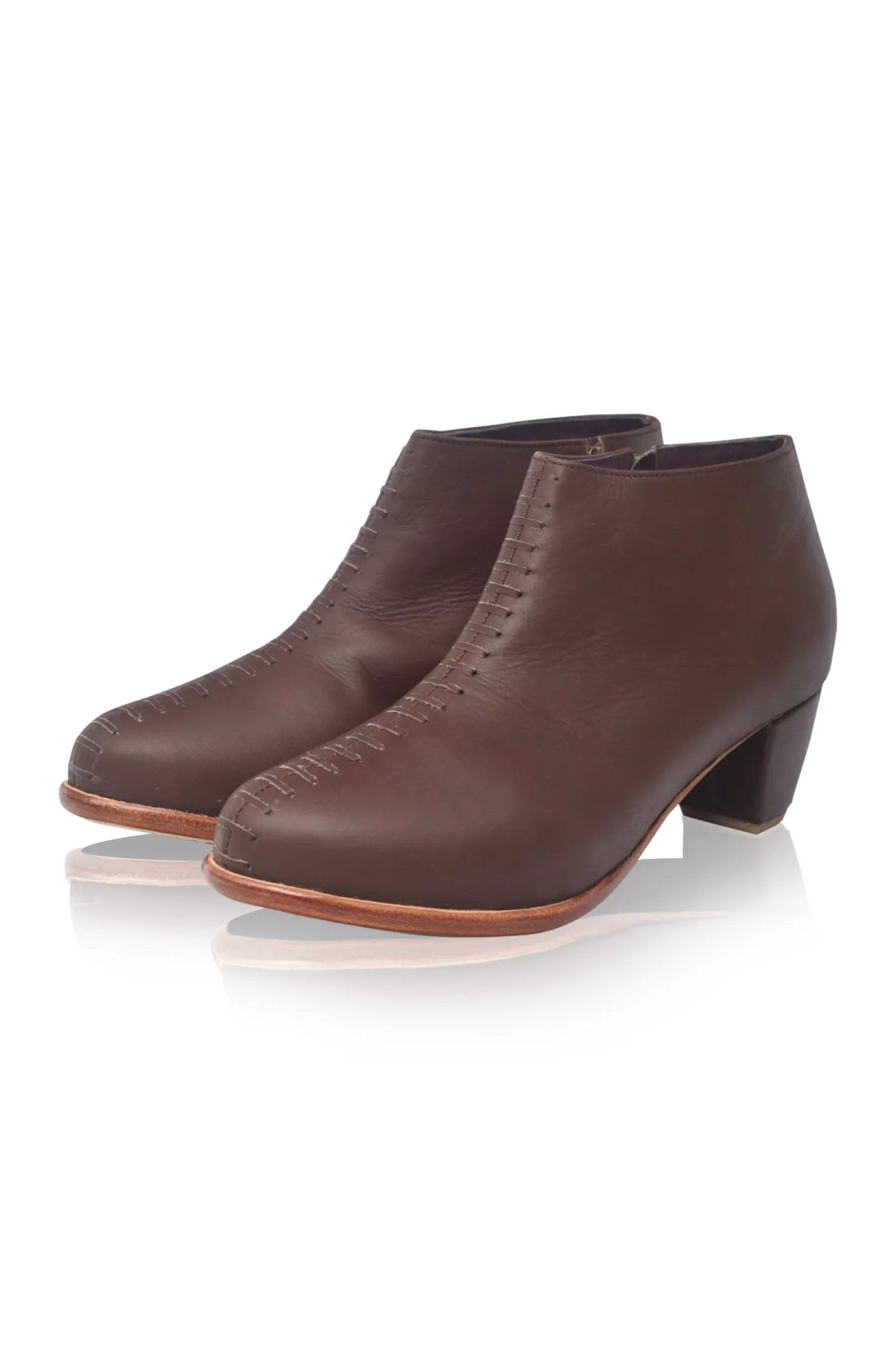 Monte Carlo Leather Booties Heel 5 cm (Sz. 11) by ELF
