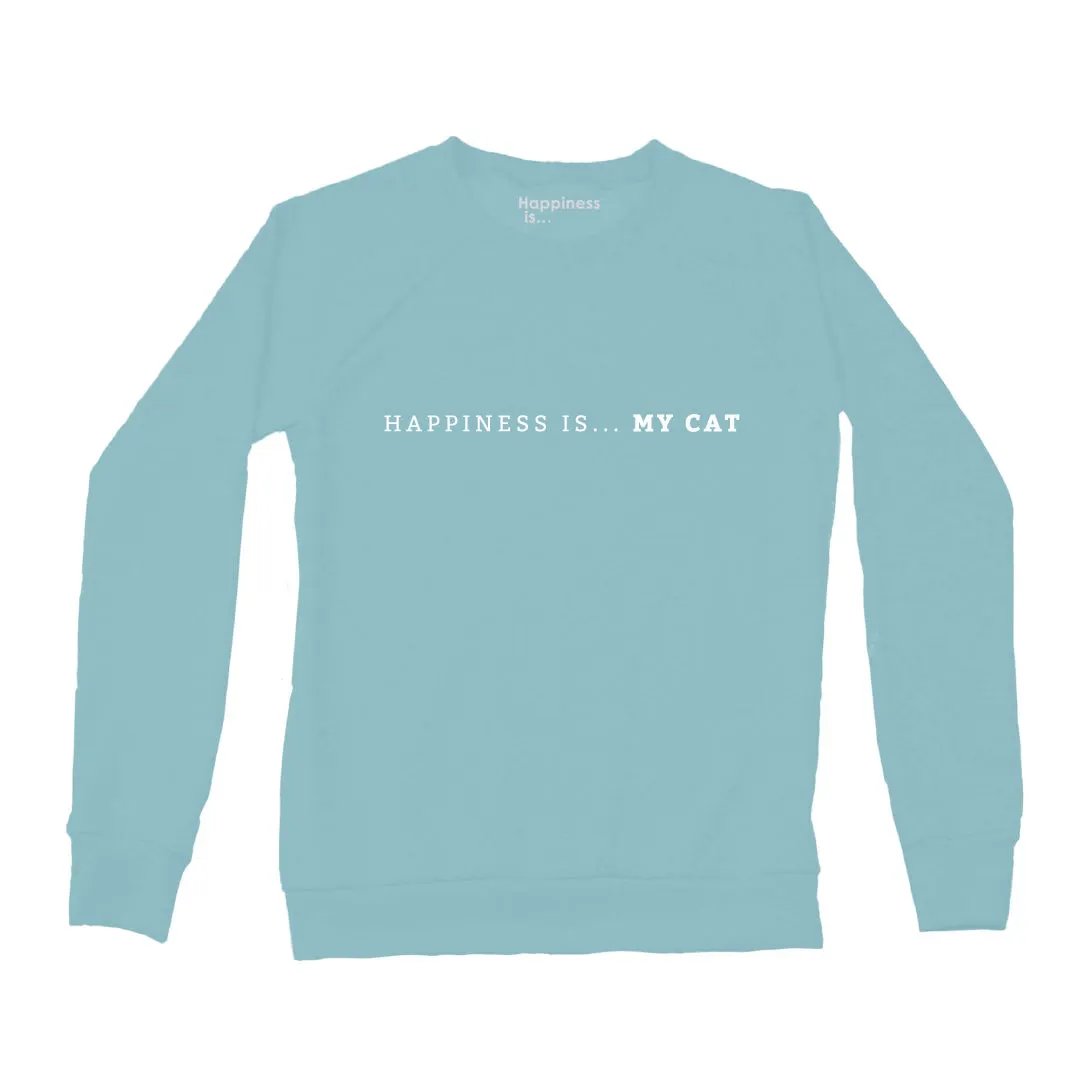 Women's My Cat Crew Sweatshirt, Teal by Pets Collection