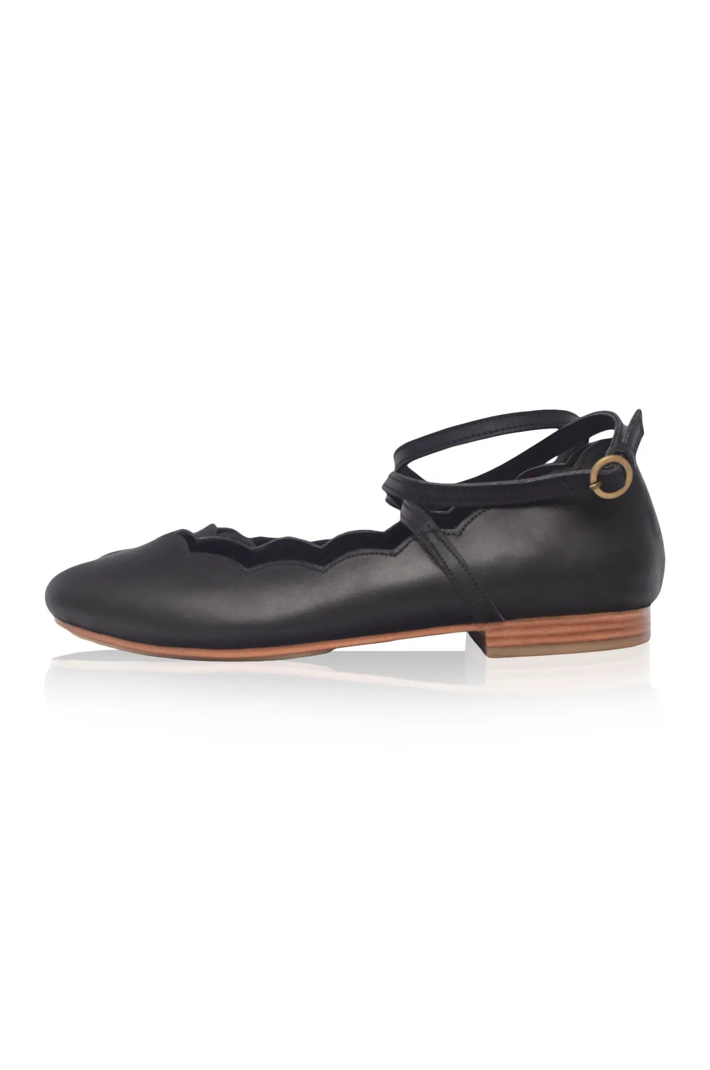 Myrelle Criss-Cross Leather Ballet Flats by ELF