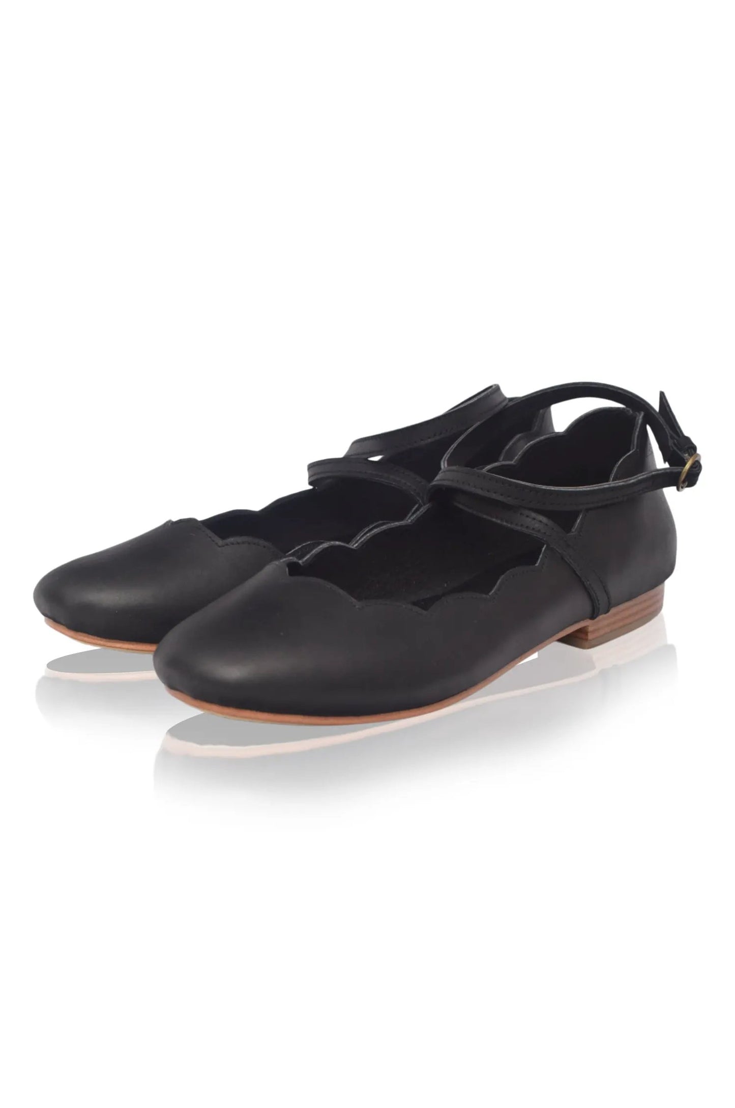 Myrelle Criss-Cross Leather Ballet Flats by ELF