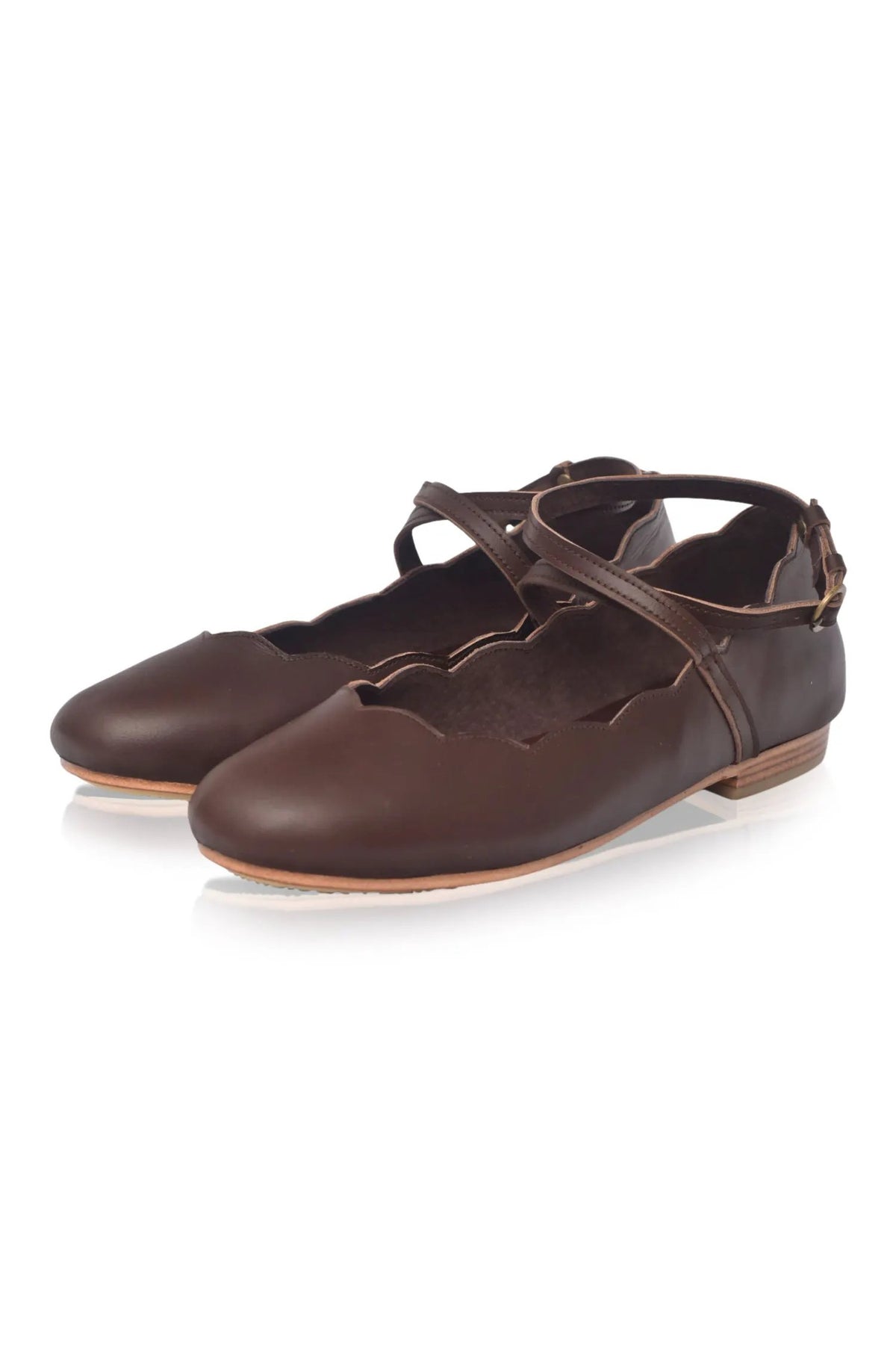 Myrelle Criss-Cross Leather Ballet Flats by ELF