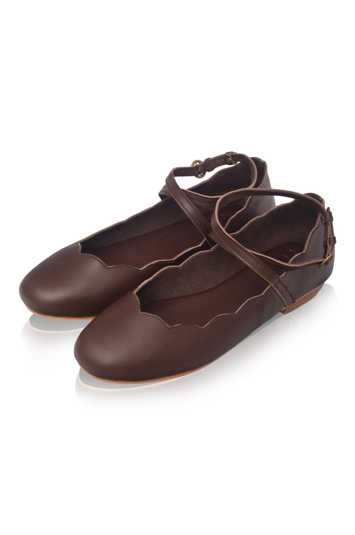Myrelle Criss-Cross Leather Ballet Flats by ELF