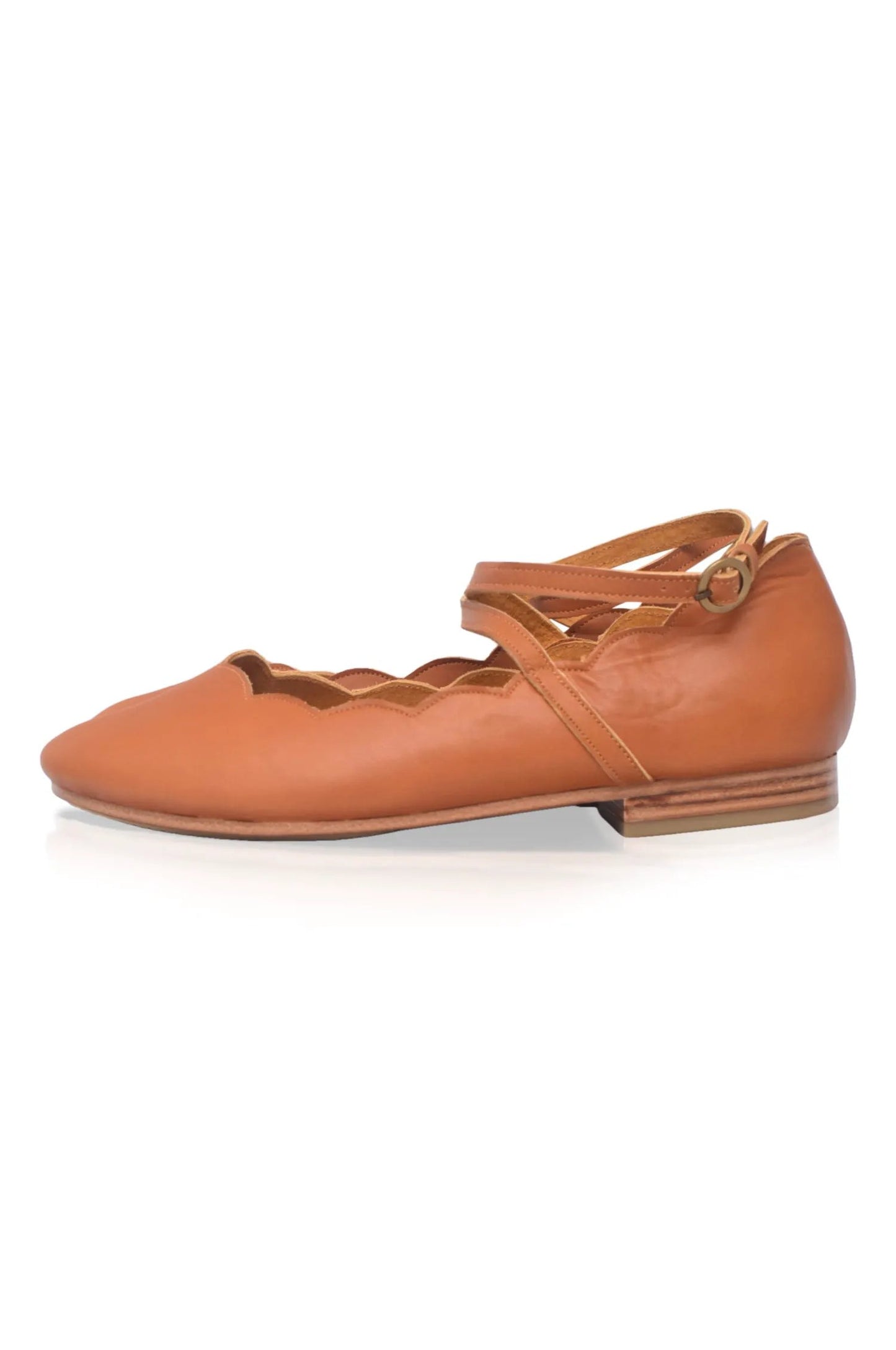 Myrelle Criss-Cross Leather Ballet Flats by ELF