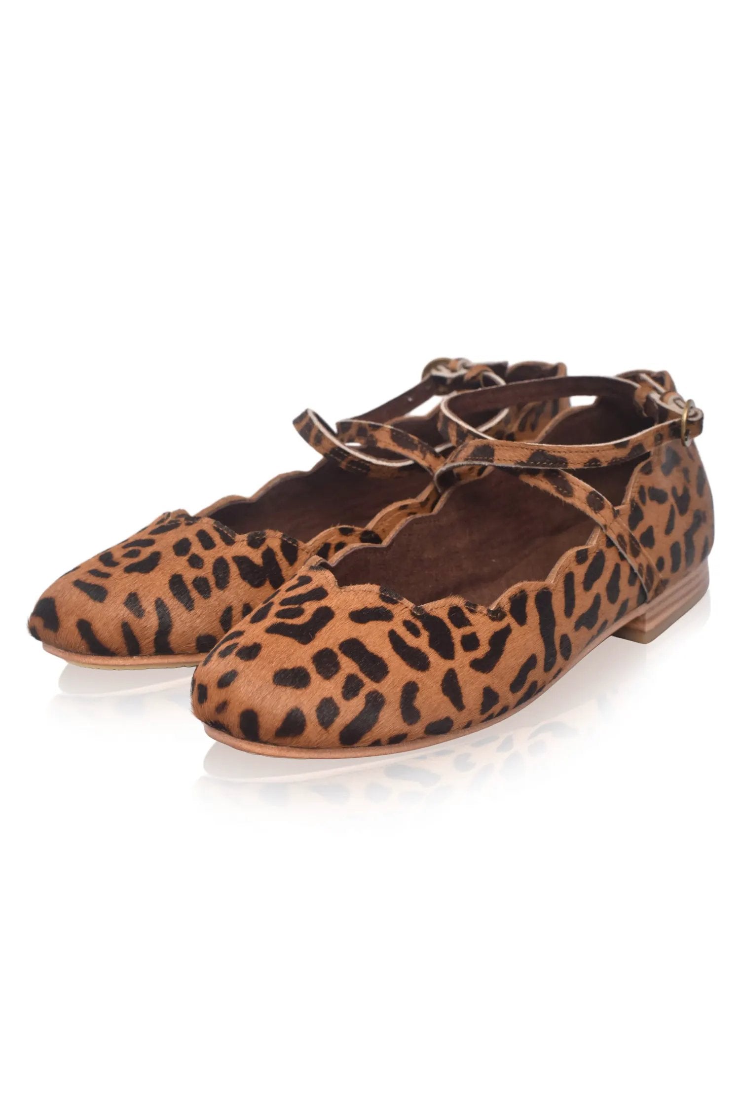 Myrelle Criss-Cross Leather Ballet Flats by ELF