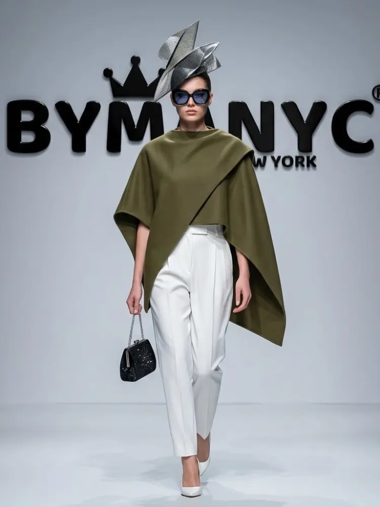 WOMEN'S CAPE JACKET Ecological Prêt-à-Porter New Collection HUDSON YARDS BYMANYC ® New York by BYMANYC ® New York
