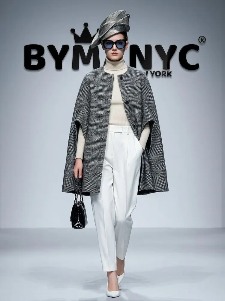 WOMEN'S CAPE JACKET Ecological Prêt-à-Porter New Collection FIFTH AVENUE BYMANYC ® New York by BYMANYC ® New York