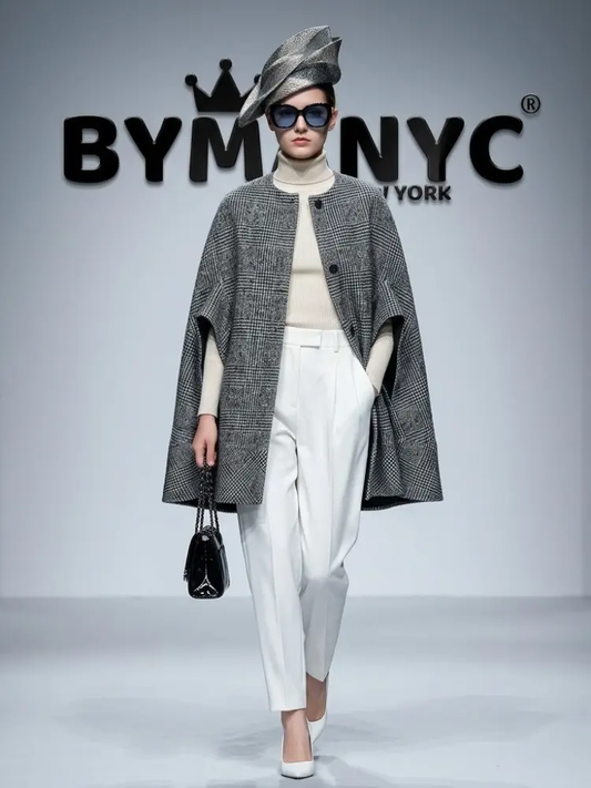 WOMEN'S CAPE JACKET Ecological Prêt-à-Porter New Collection FIFTH AVENUE BYMANYC ® New York by BYMANYC ® New York
