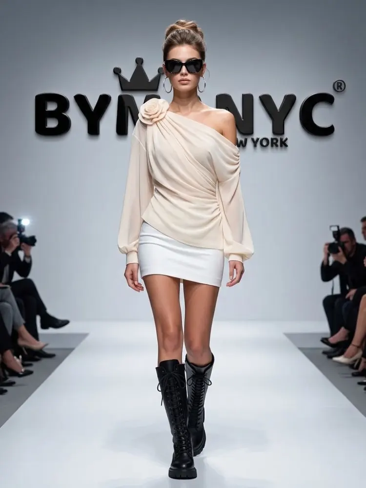 WOMEN'S BLOUSE Elegant Ecological Prêt-à-Porter New Collection HUDSON YARDS BYMANYC ® New York by BYMANYC ® New York