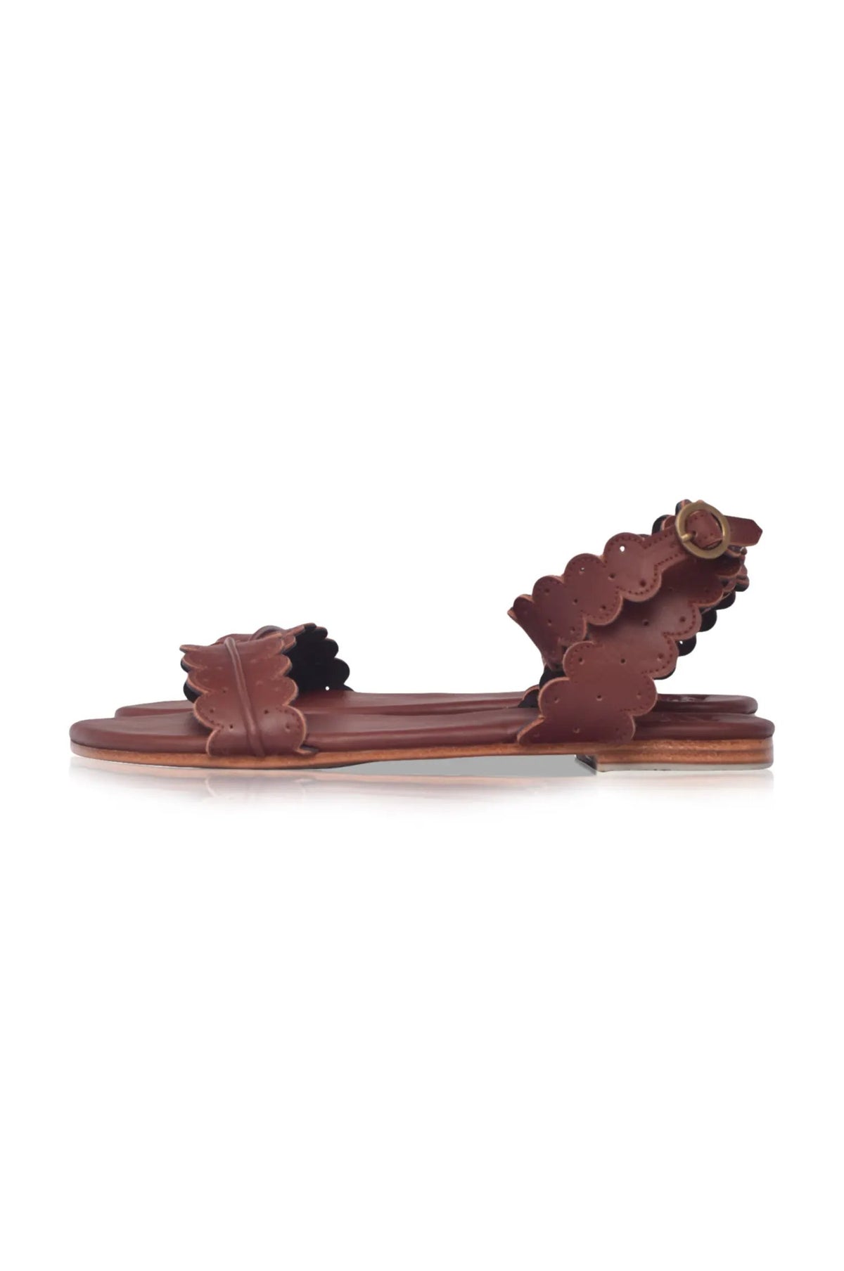 Nirvana Scalloped Wrap Leather Sandals by ELF