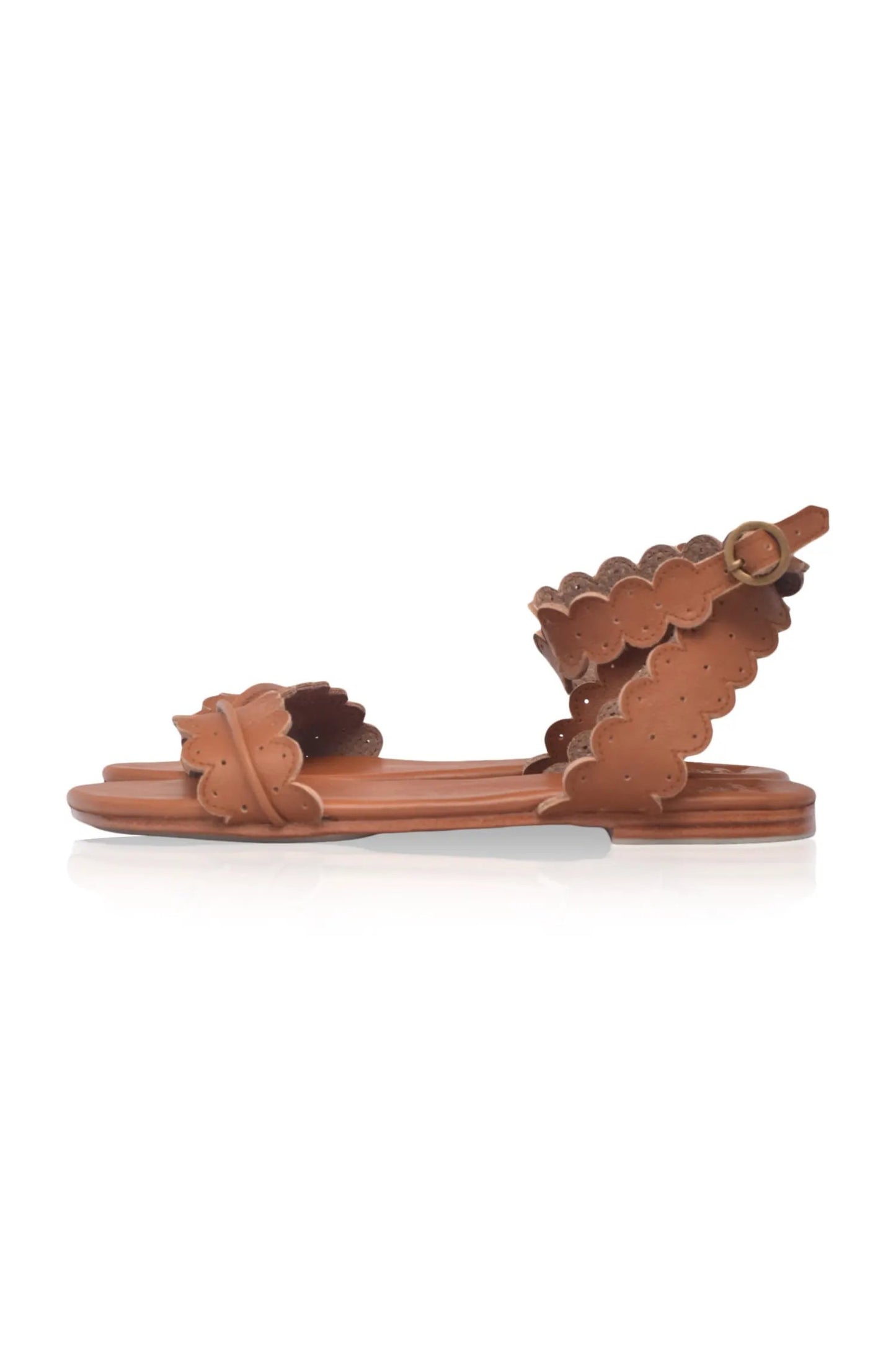 Nirvana Scalloped Wrap Leather Sandals by ELF