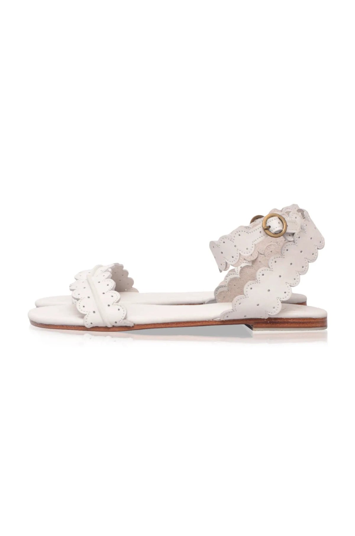 Nirvana Scalloped Wrap Leather Sandals by ELF